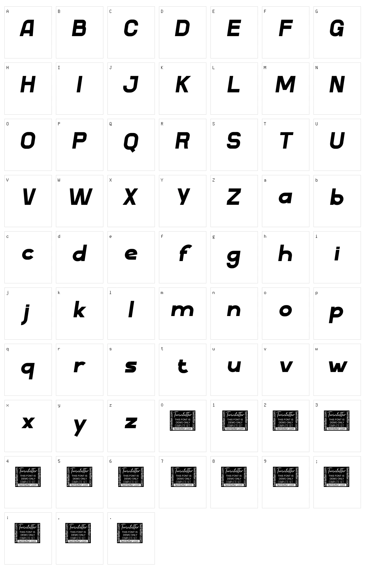 Stigo Character Set