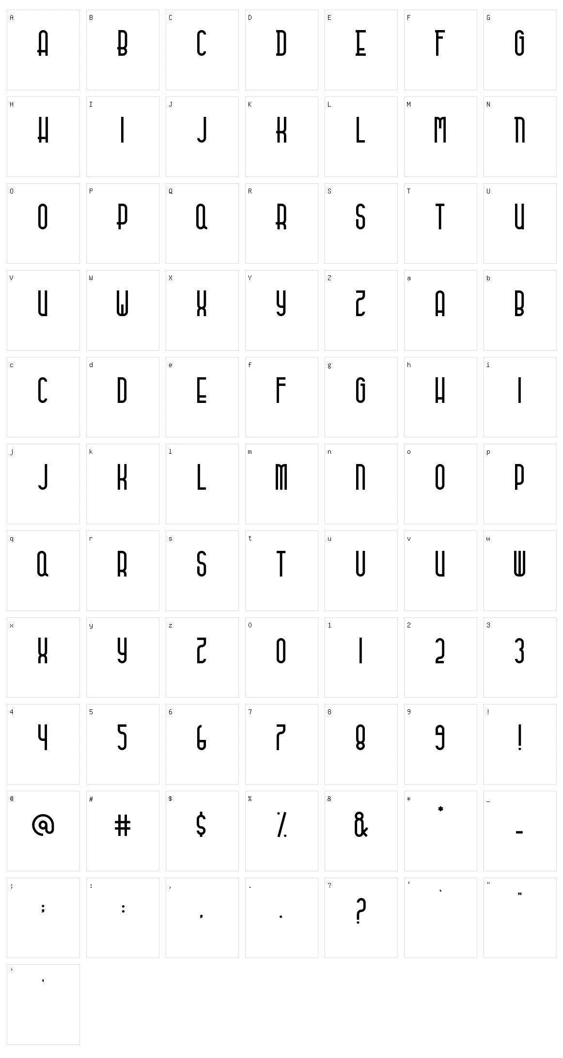 Stockard Character Set