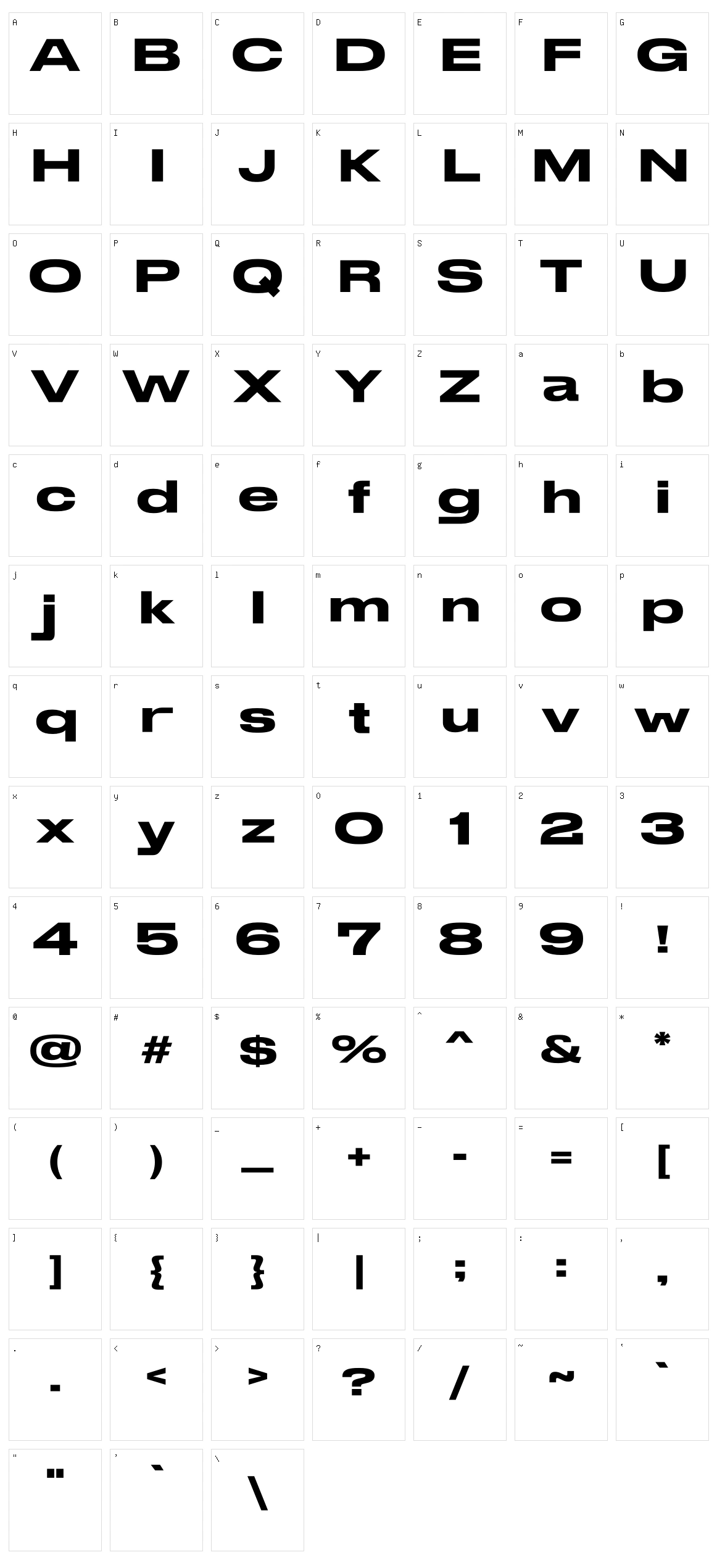 Stretch Pro Character Set