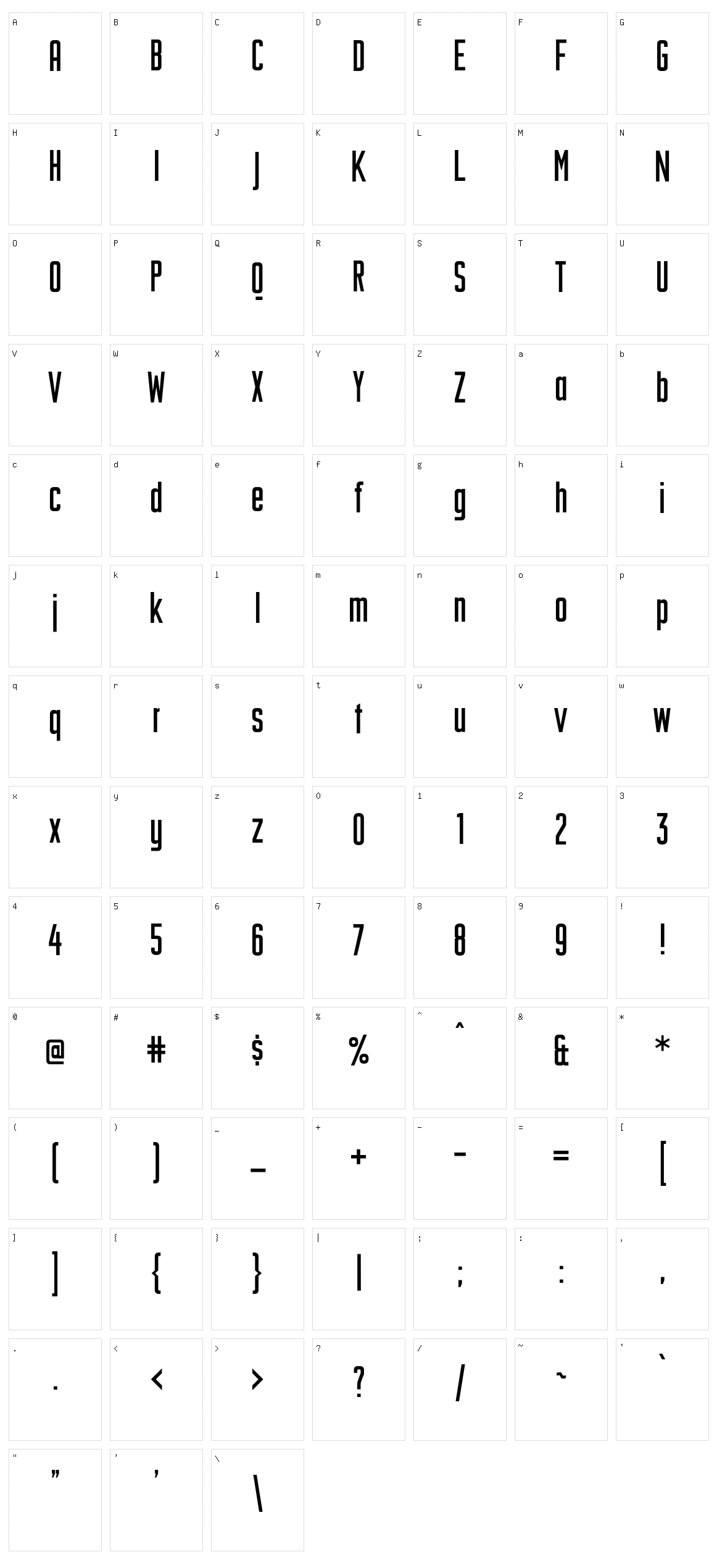 Sturkopf Grotesk Character Set