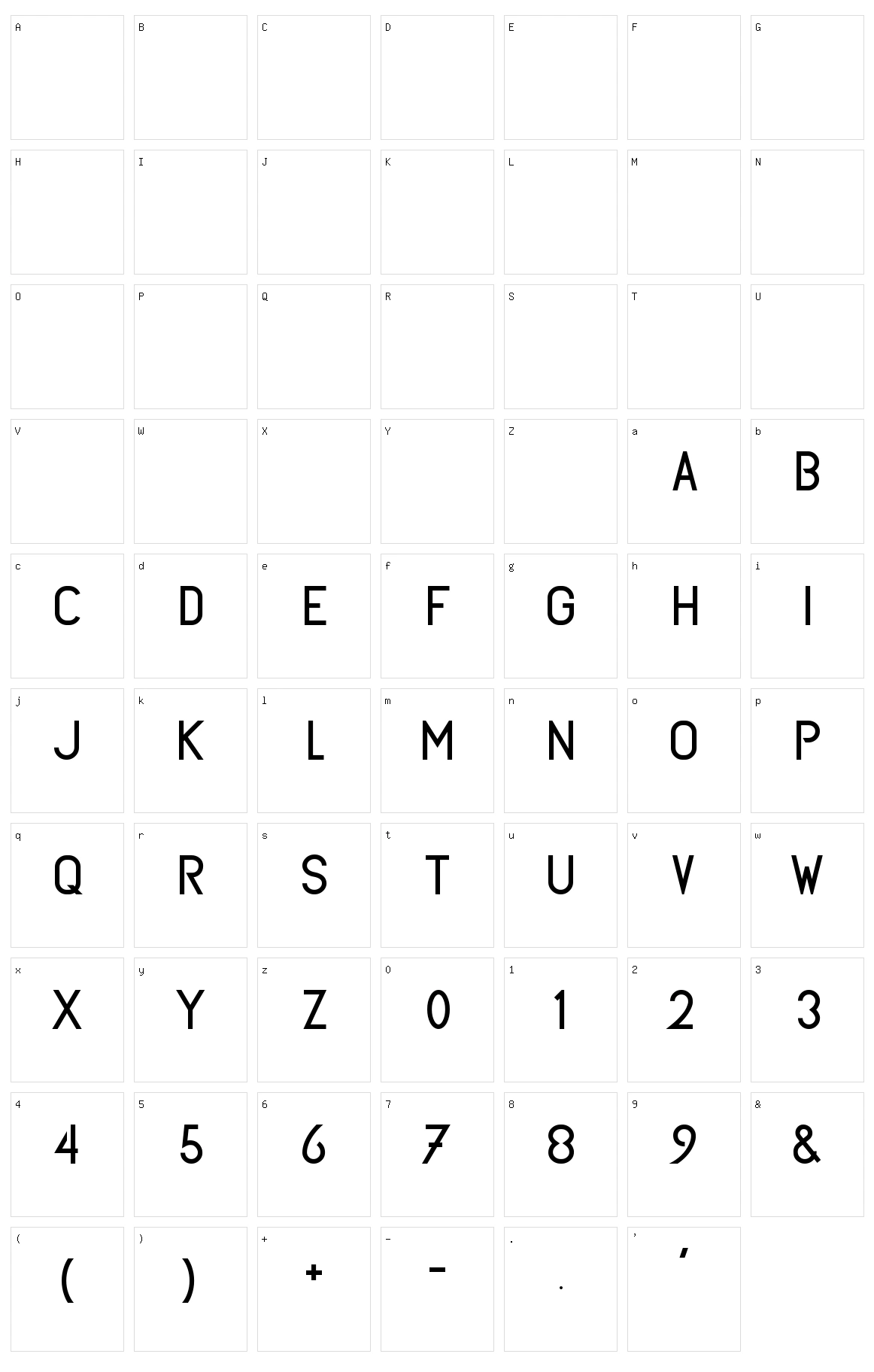 Subtle Sans Character Set