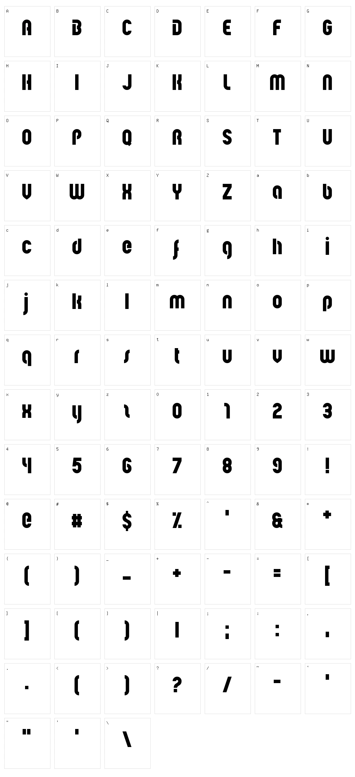 Sui Coward Character Set