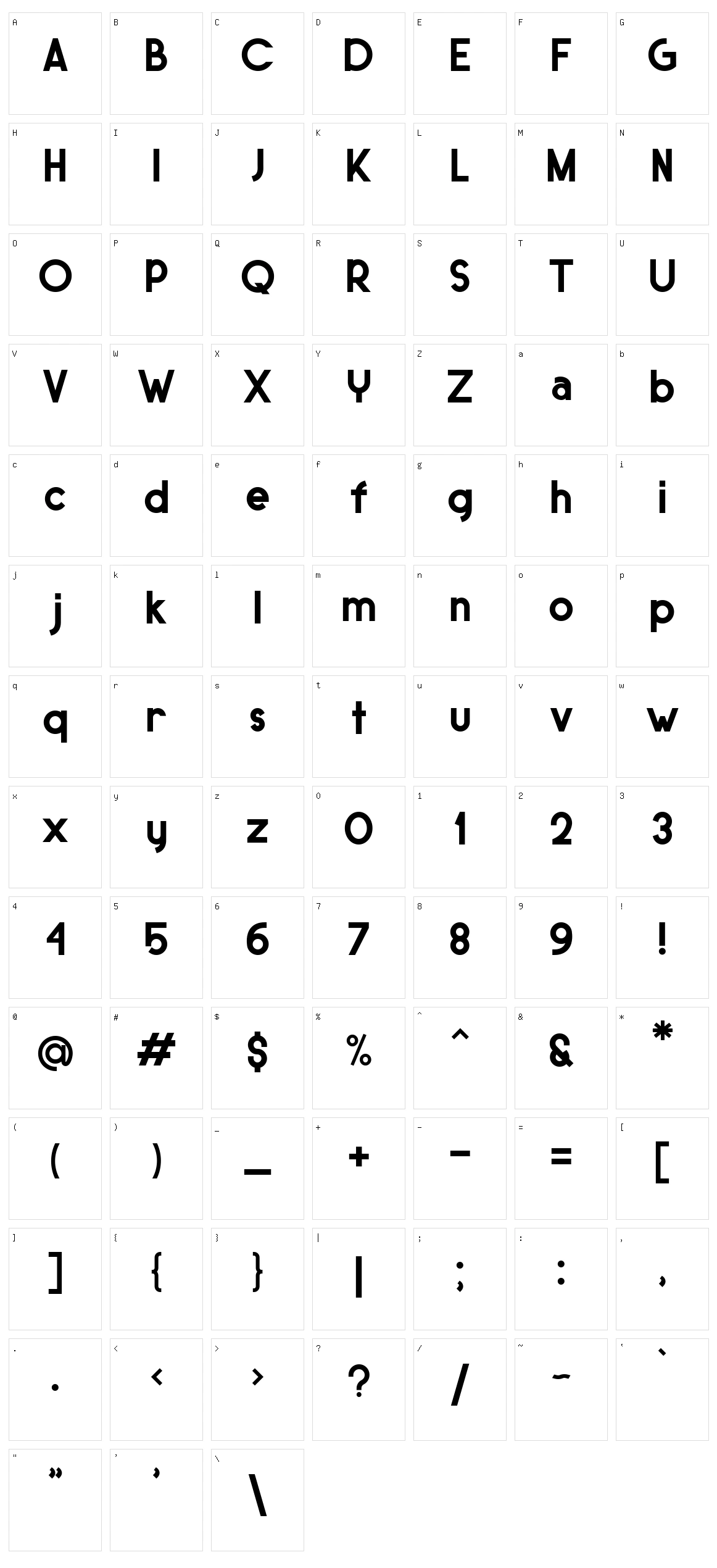 Sunday Character Set