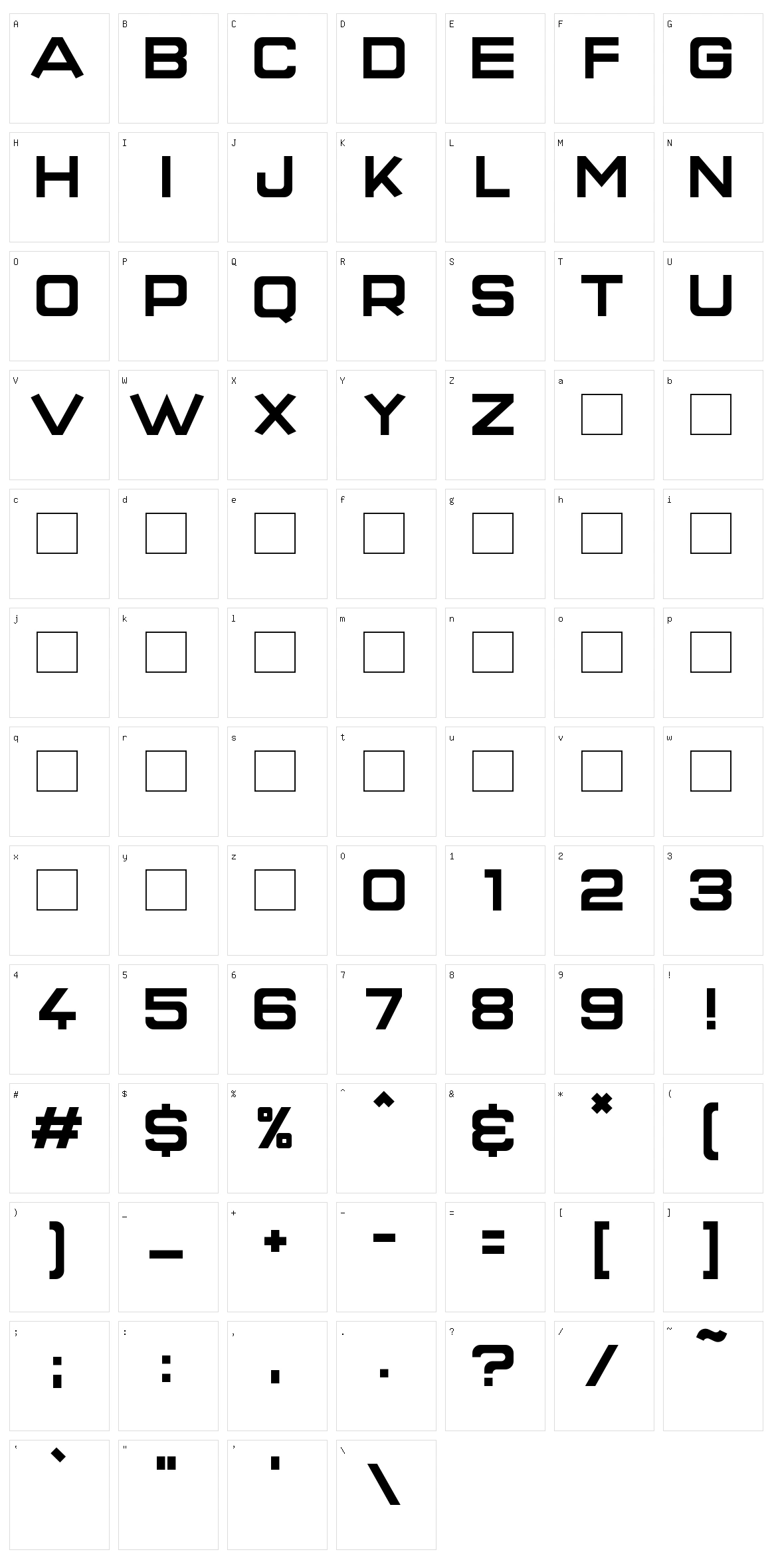 Super Quick Formula Character Set