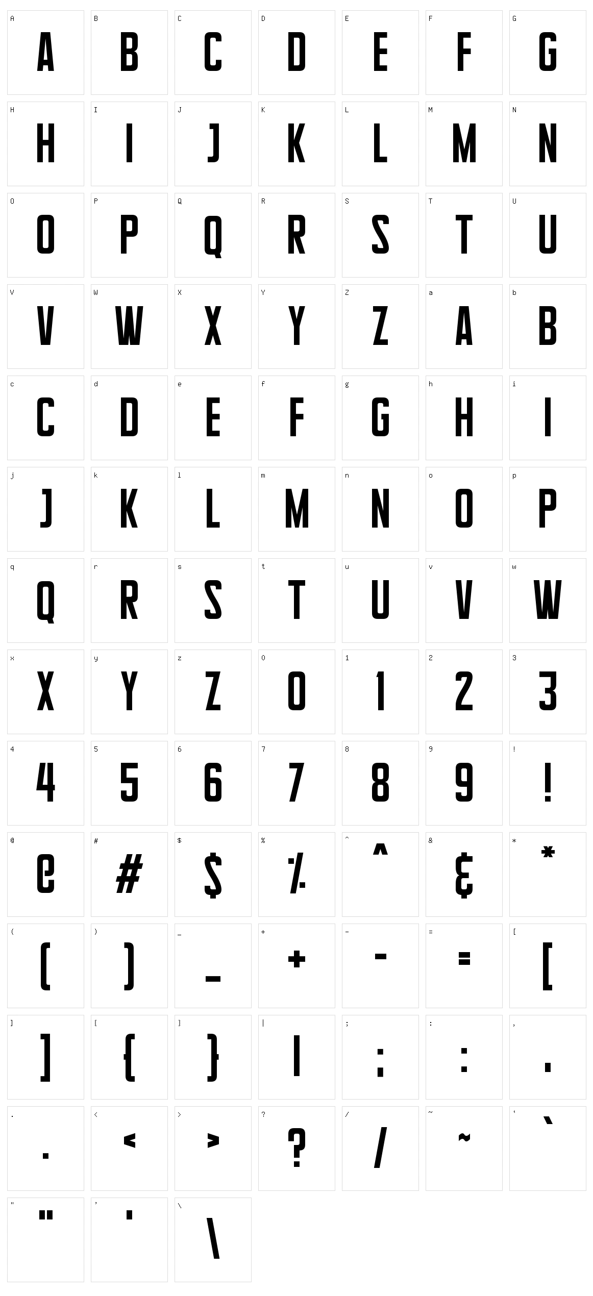 Supertalls Character Set