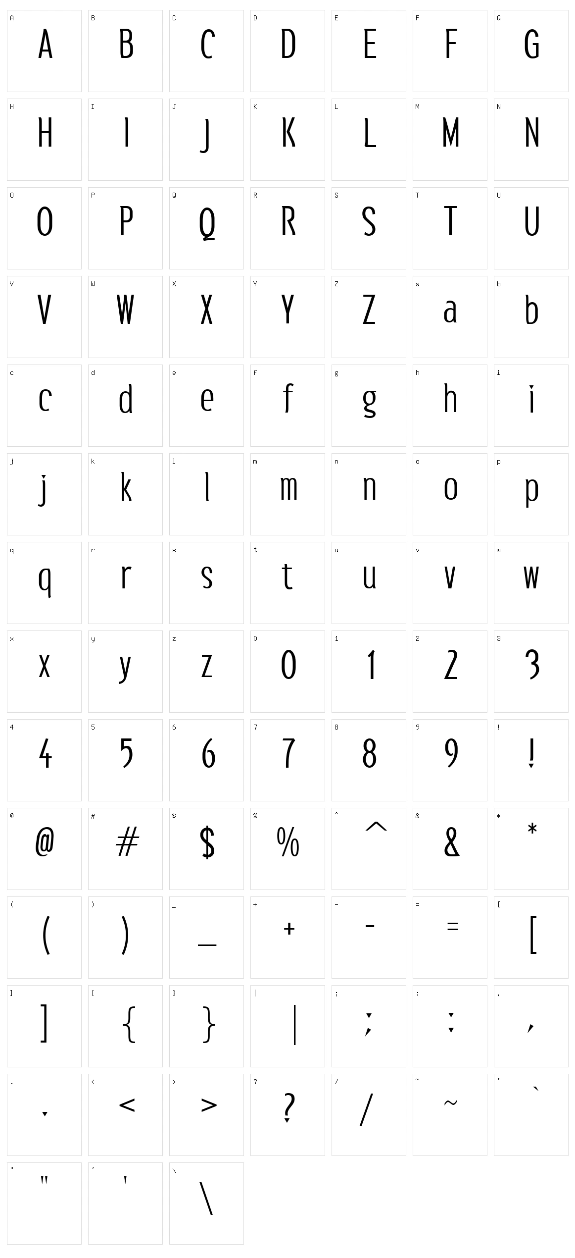 Susanna Character Set
