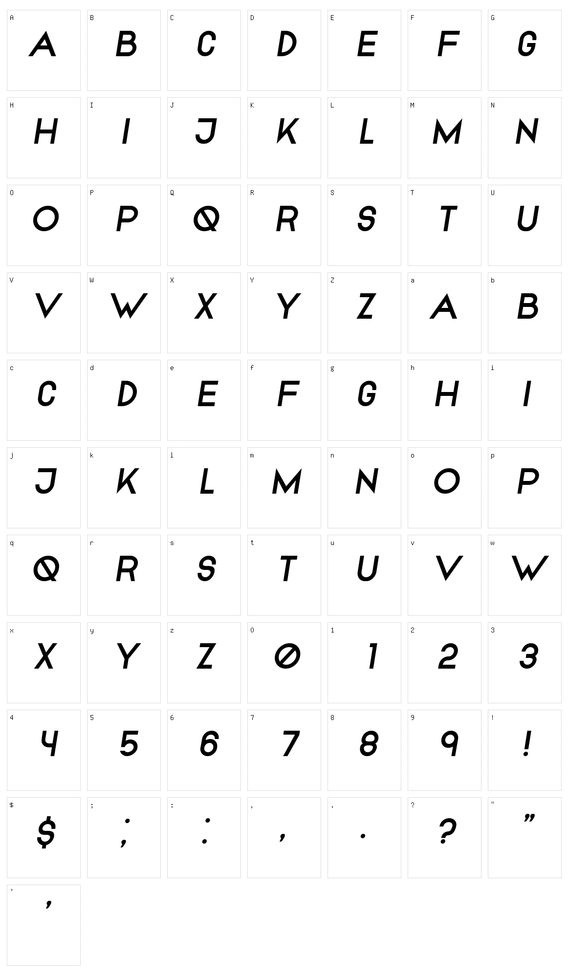 Swindler Character Set