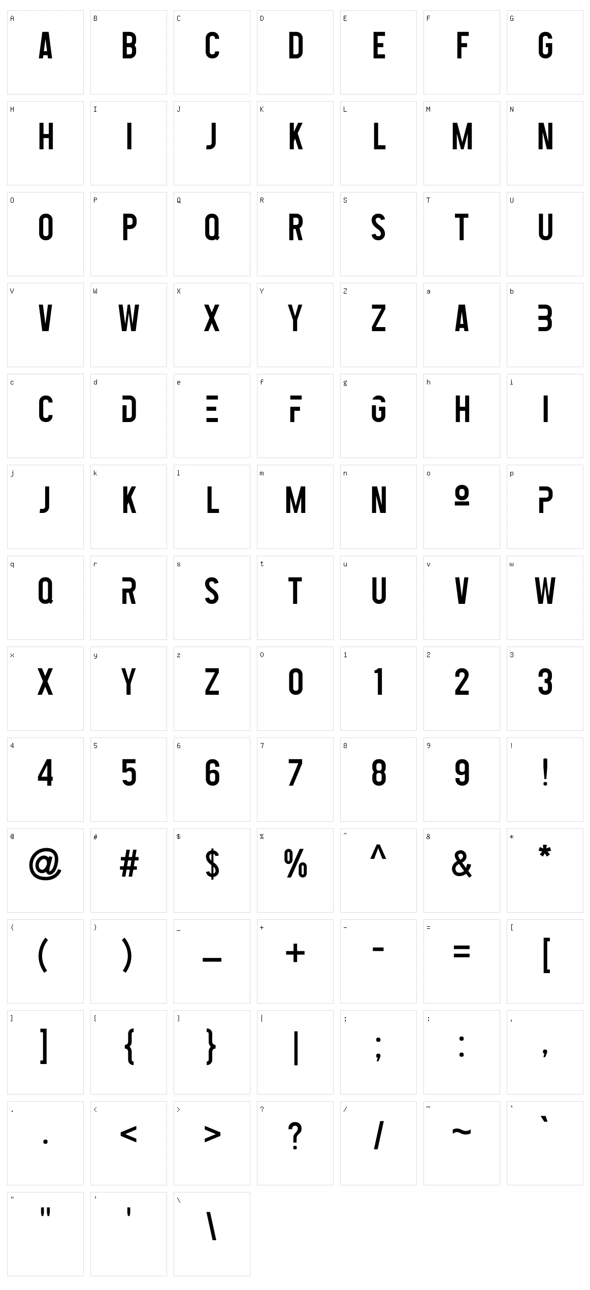 Tactico Character Set