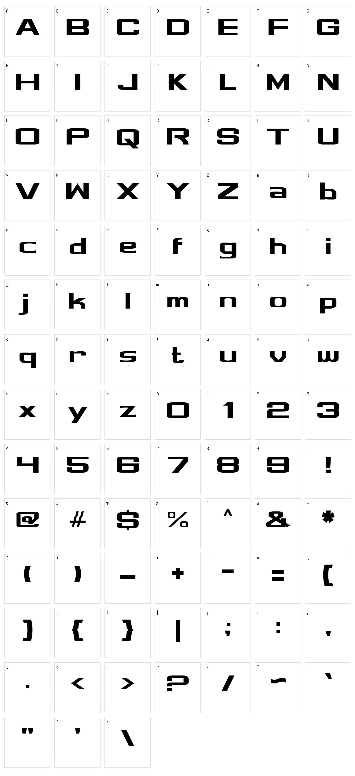 Tajam Character Set