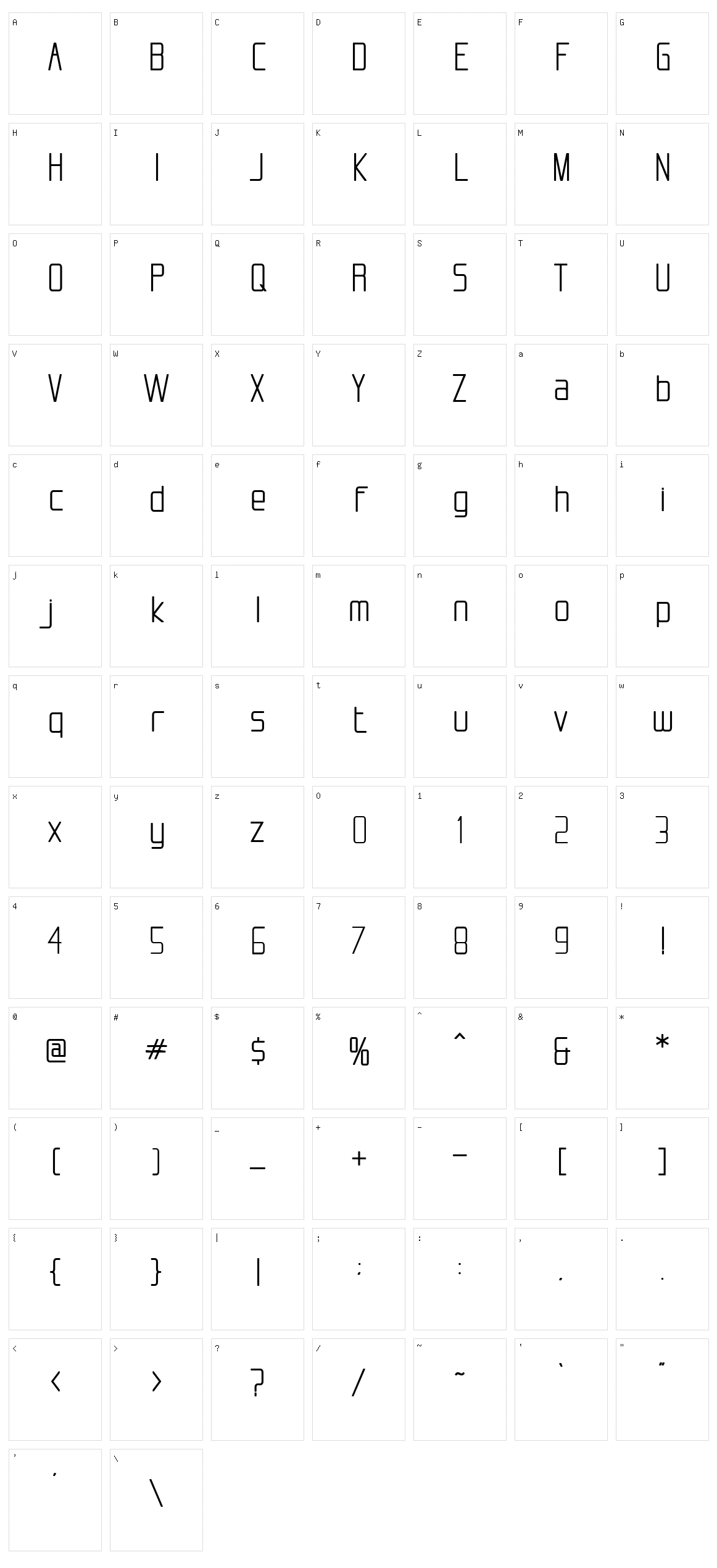 Talidia Character Set