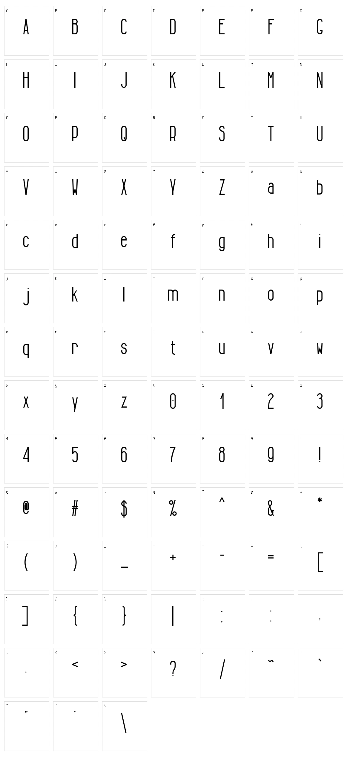 Tall & Lean Character Set