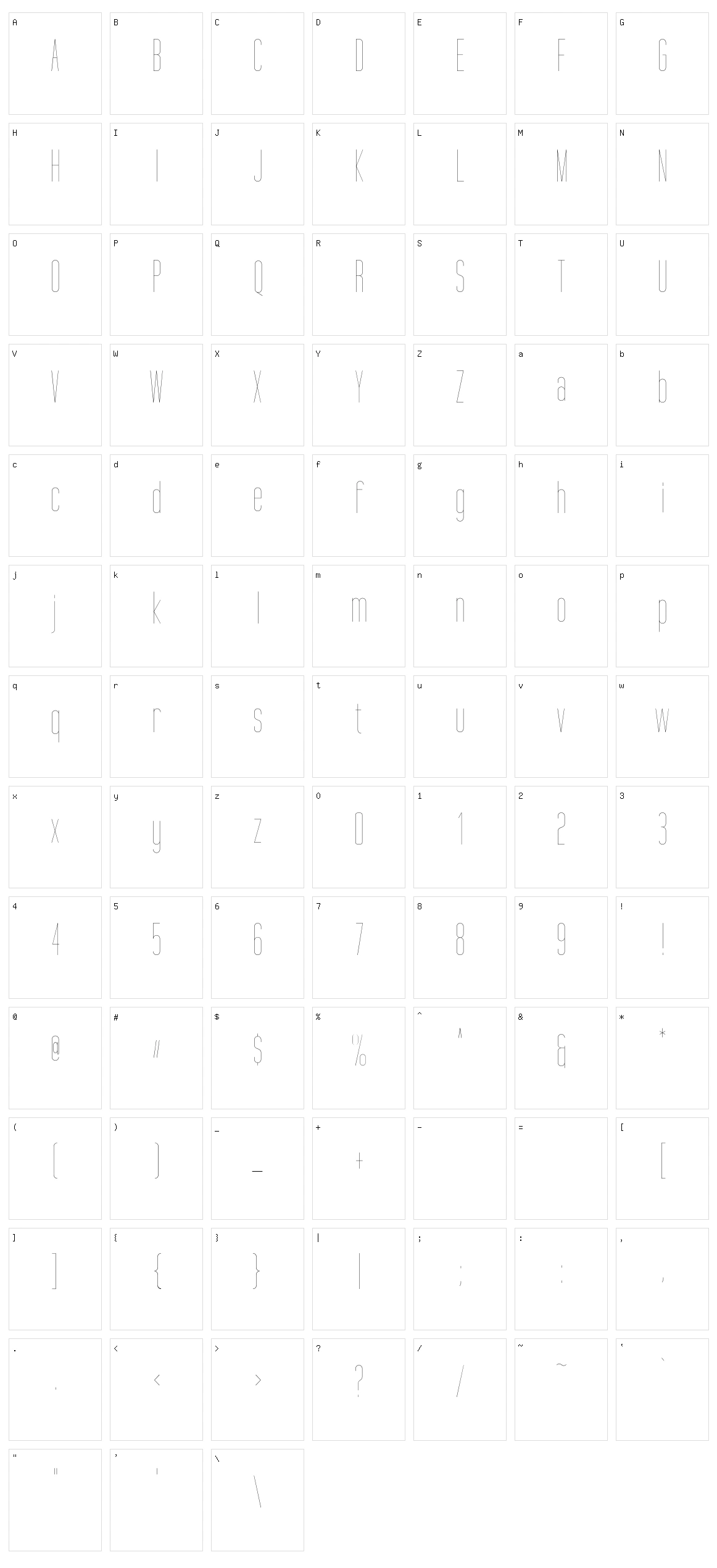 Tall Films Character Set