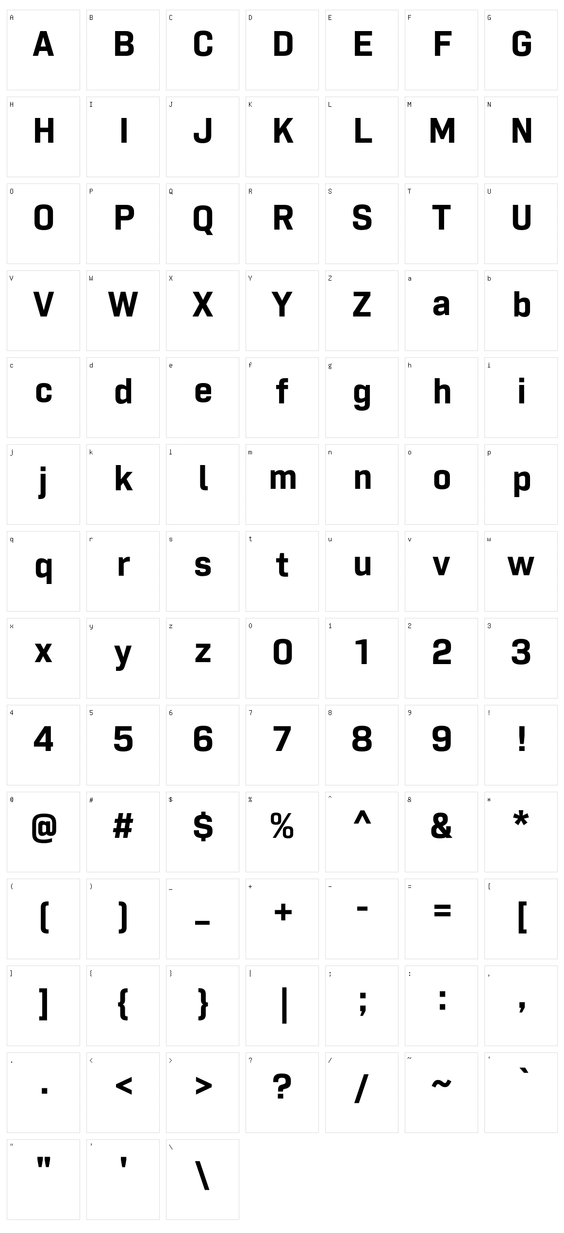Tamba Sans Character Set