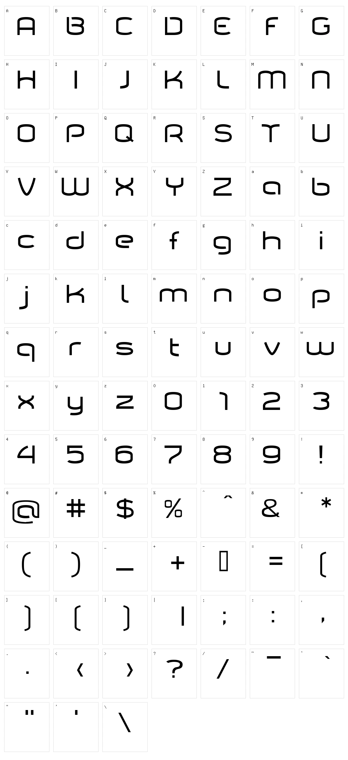 Tarpino Character Set