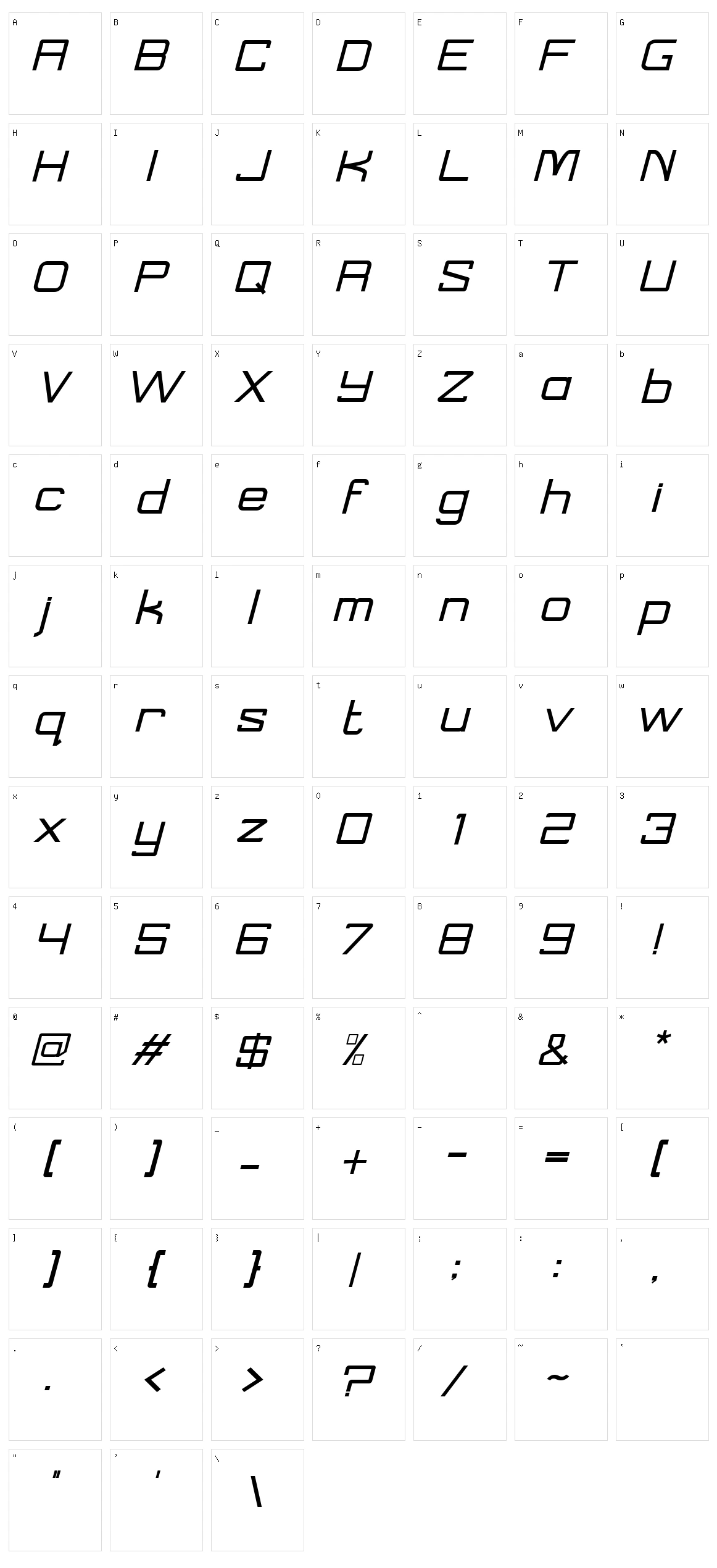 Taylor Character Set