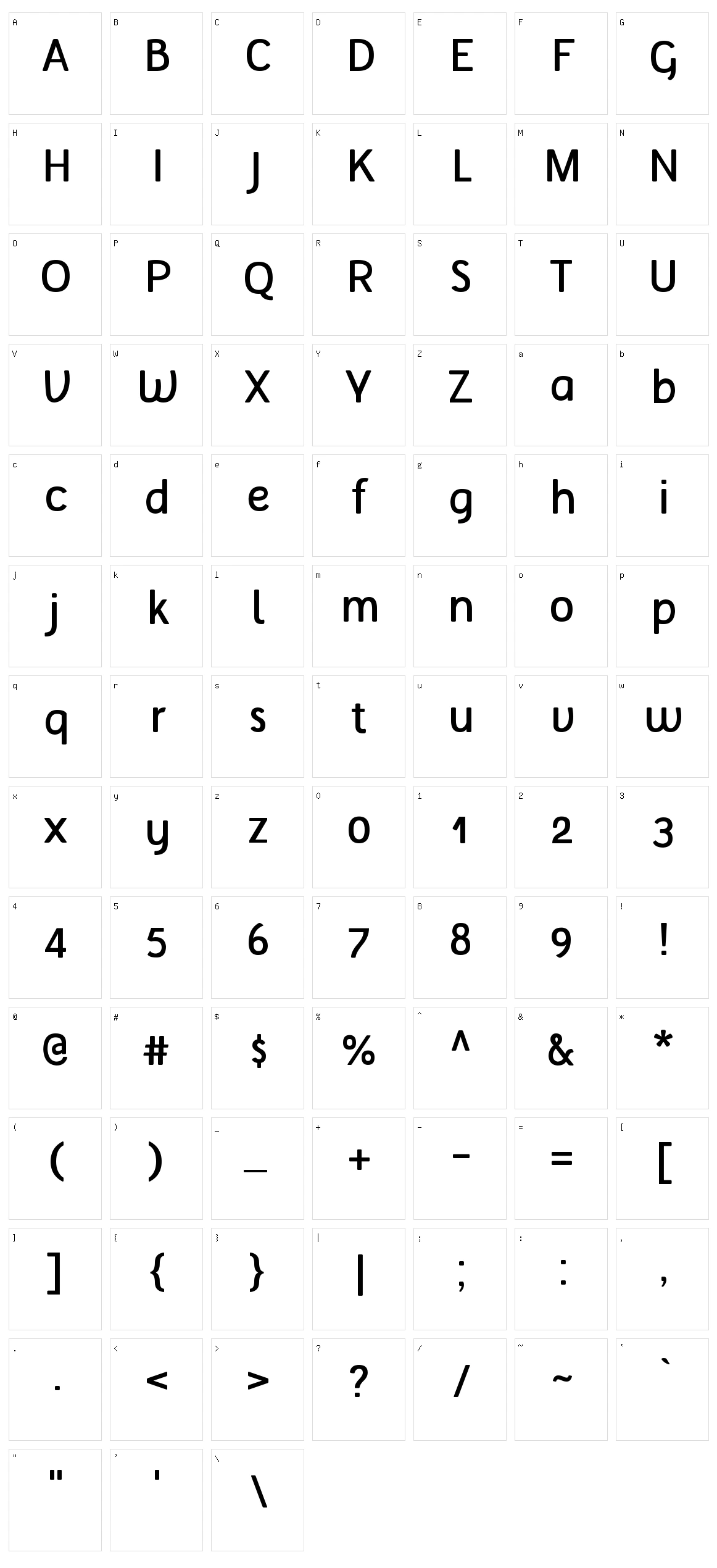 Tellural Character Set