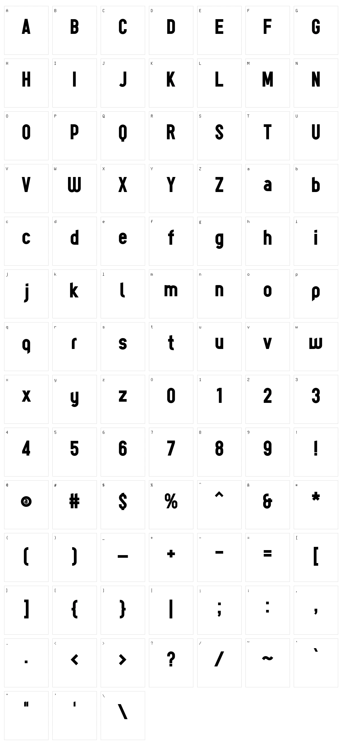 Tes Character Set