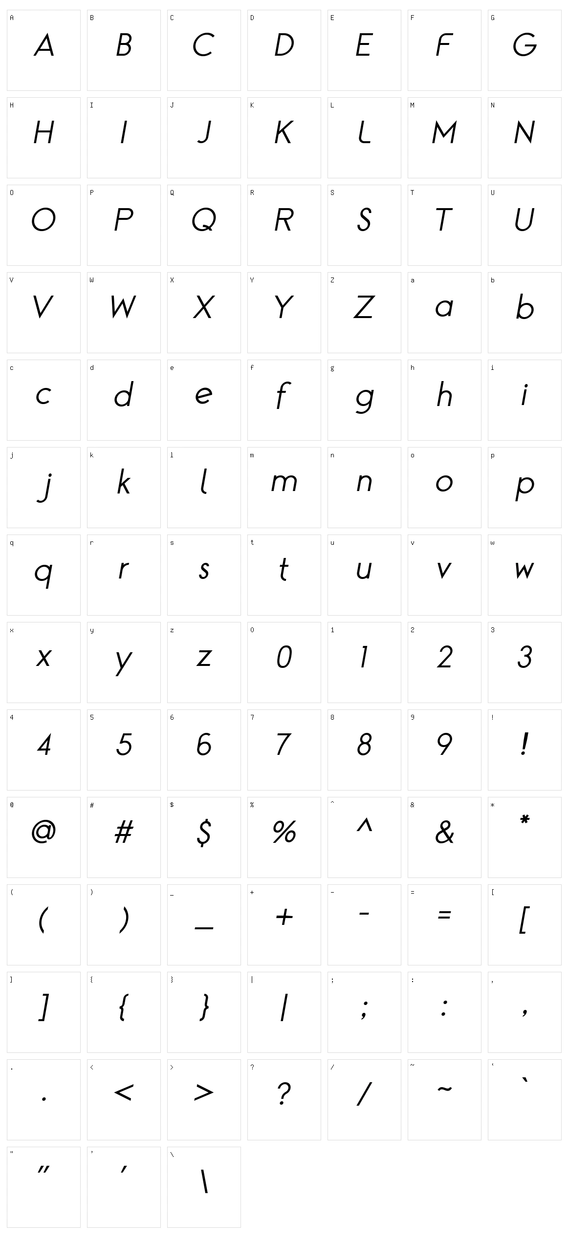 TG Alcefun Character Set