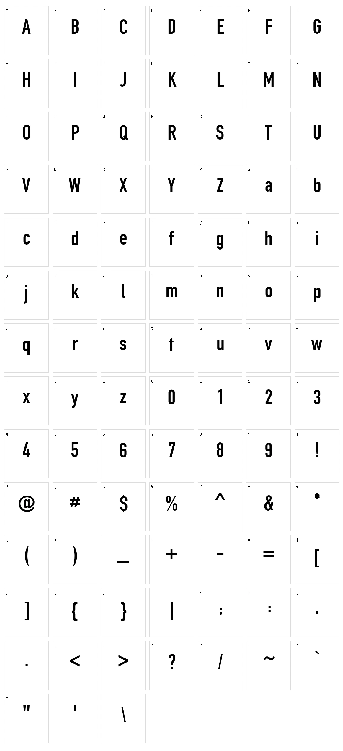 TGL 0-1451 Engschrift Character Set