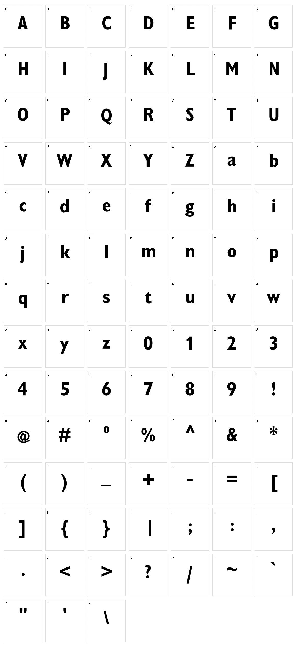 TGL 12096.01 Character Set