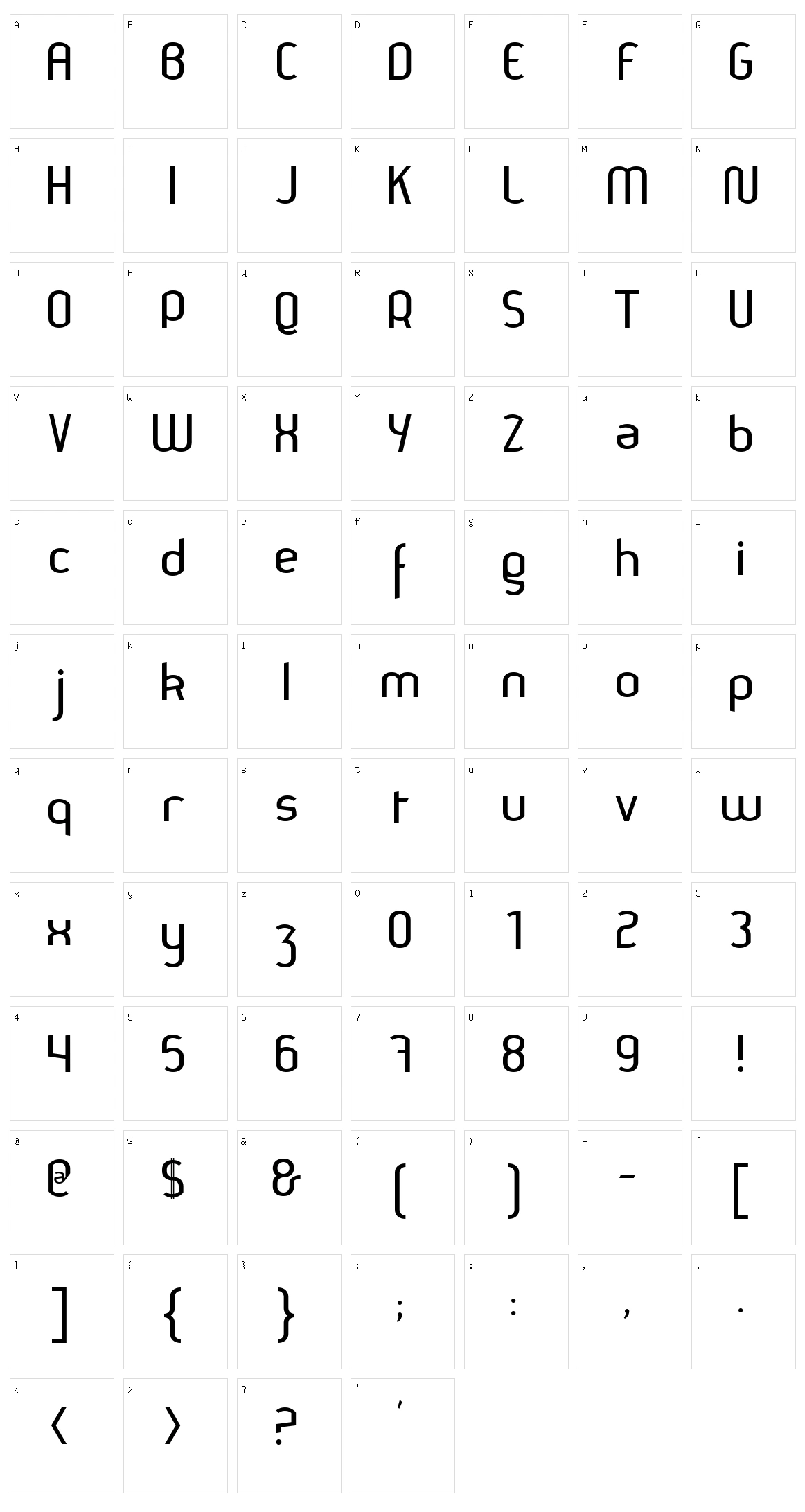 Thamara Character Set