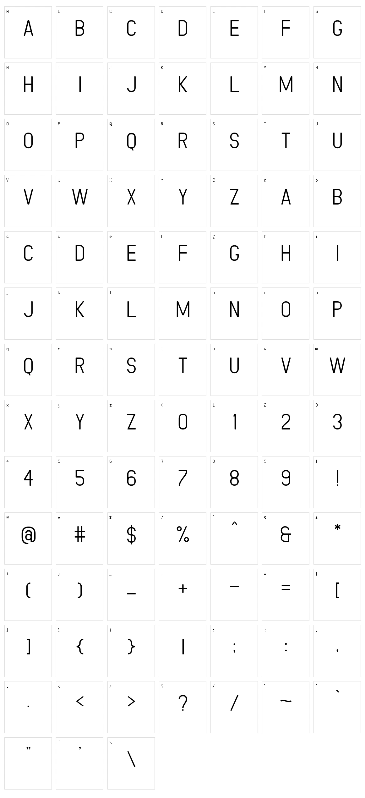 The Bellovia Sans Character Set