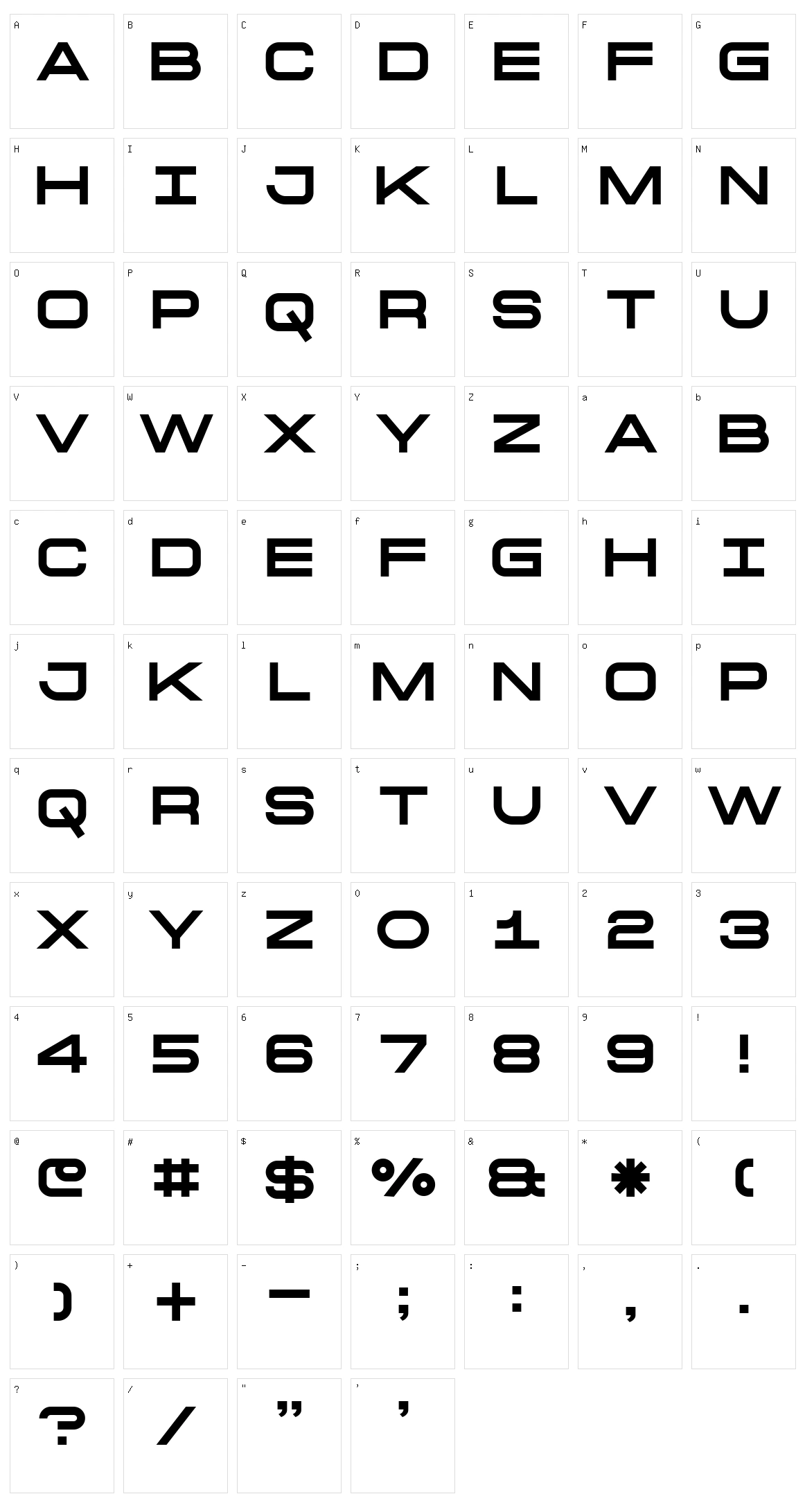 The Extended Font Character Set