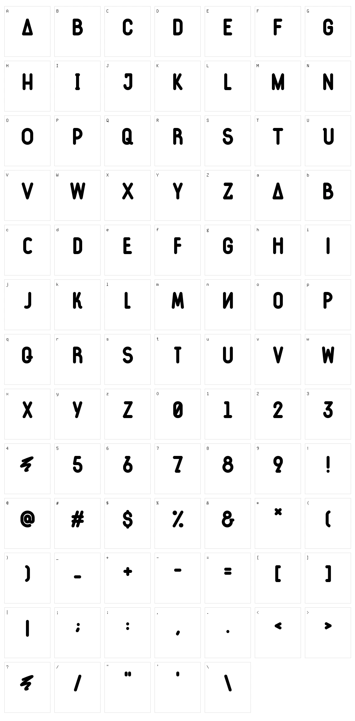 The First Font Character Set