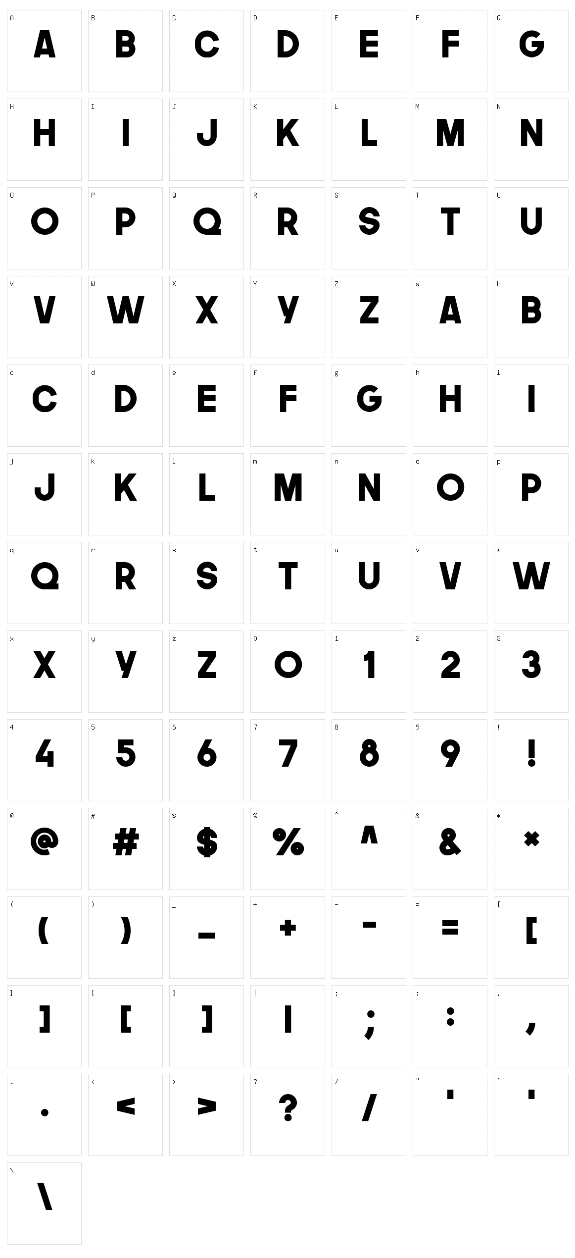 The Next Font Character Set