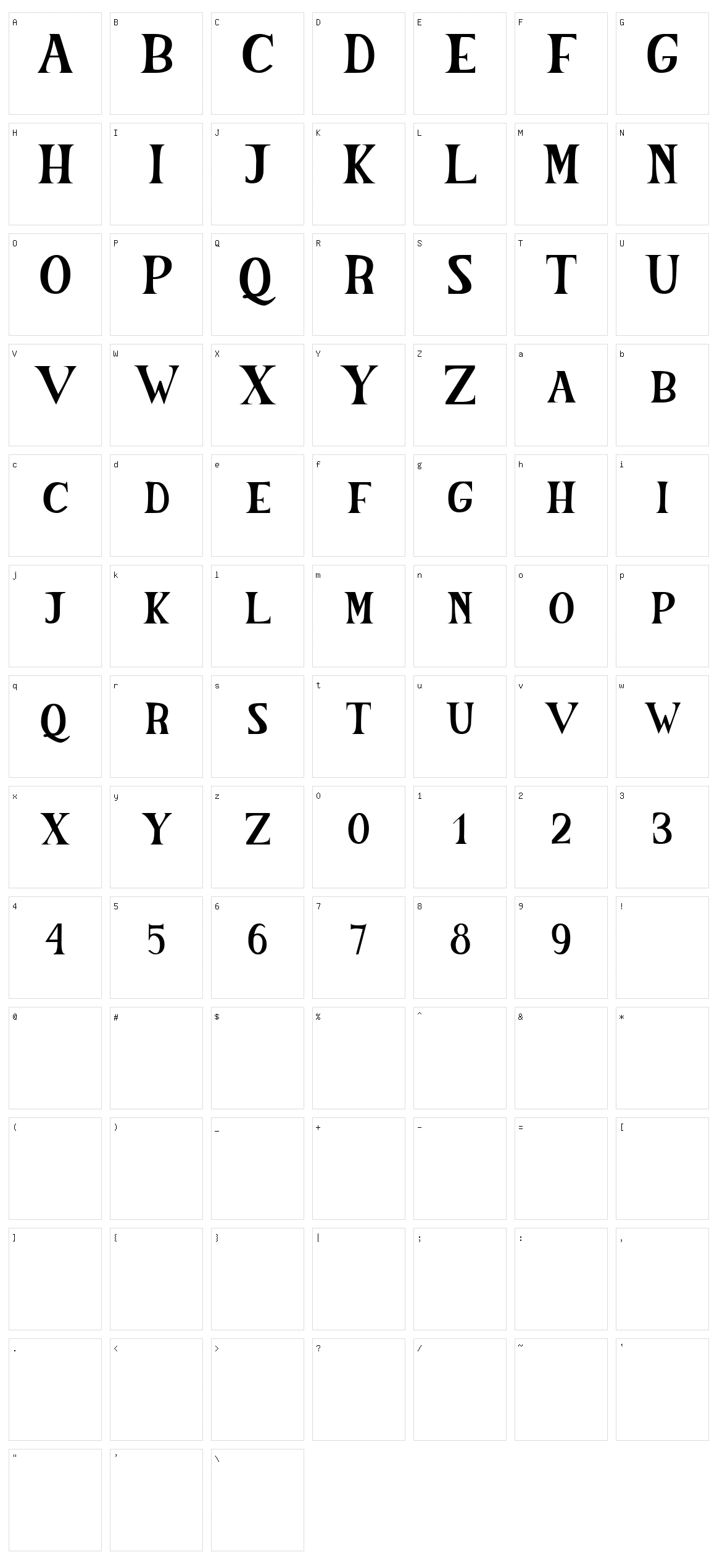 The Salvator Character Set