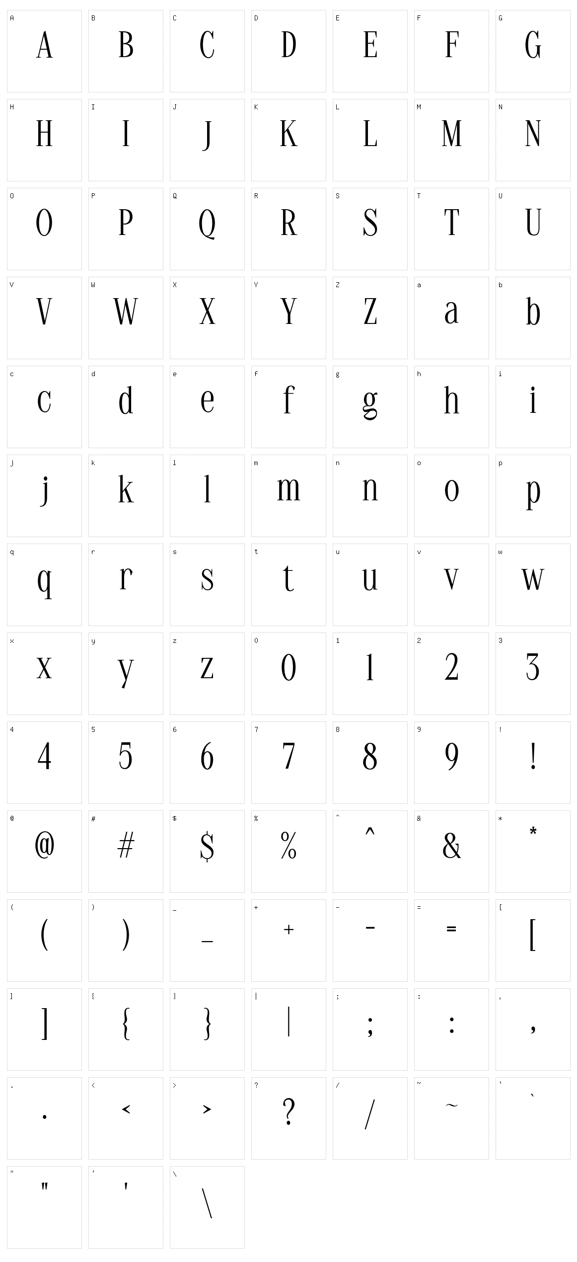 The Stegris Character Set