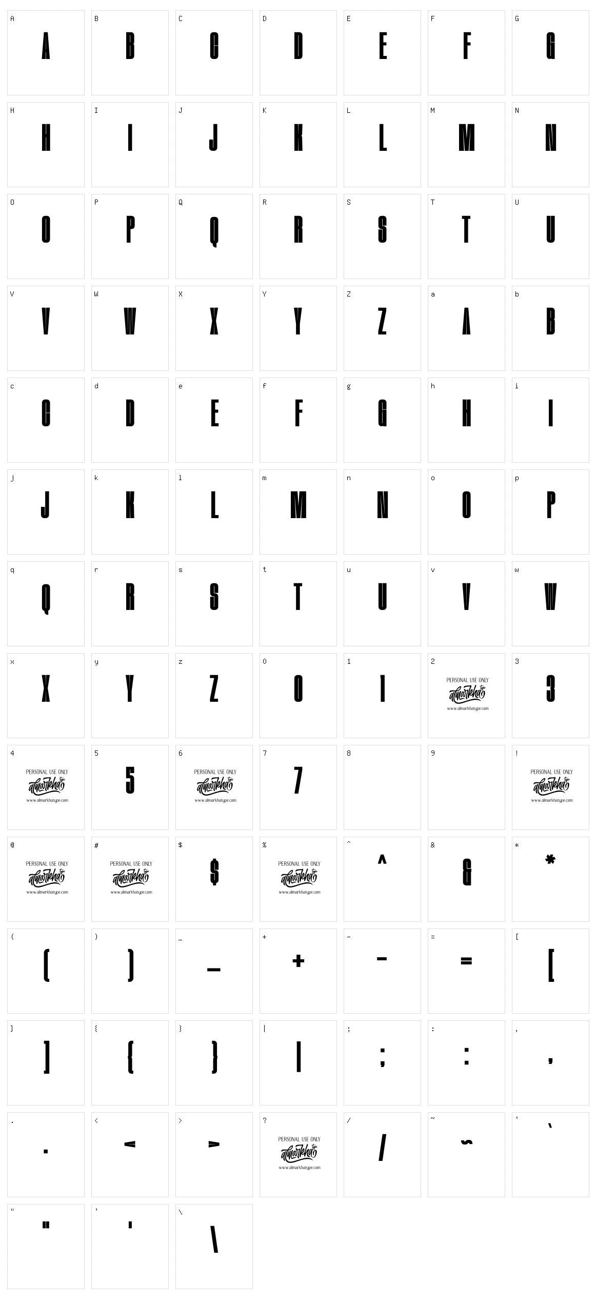 Theadzan Character Set