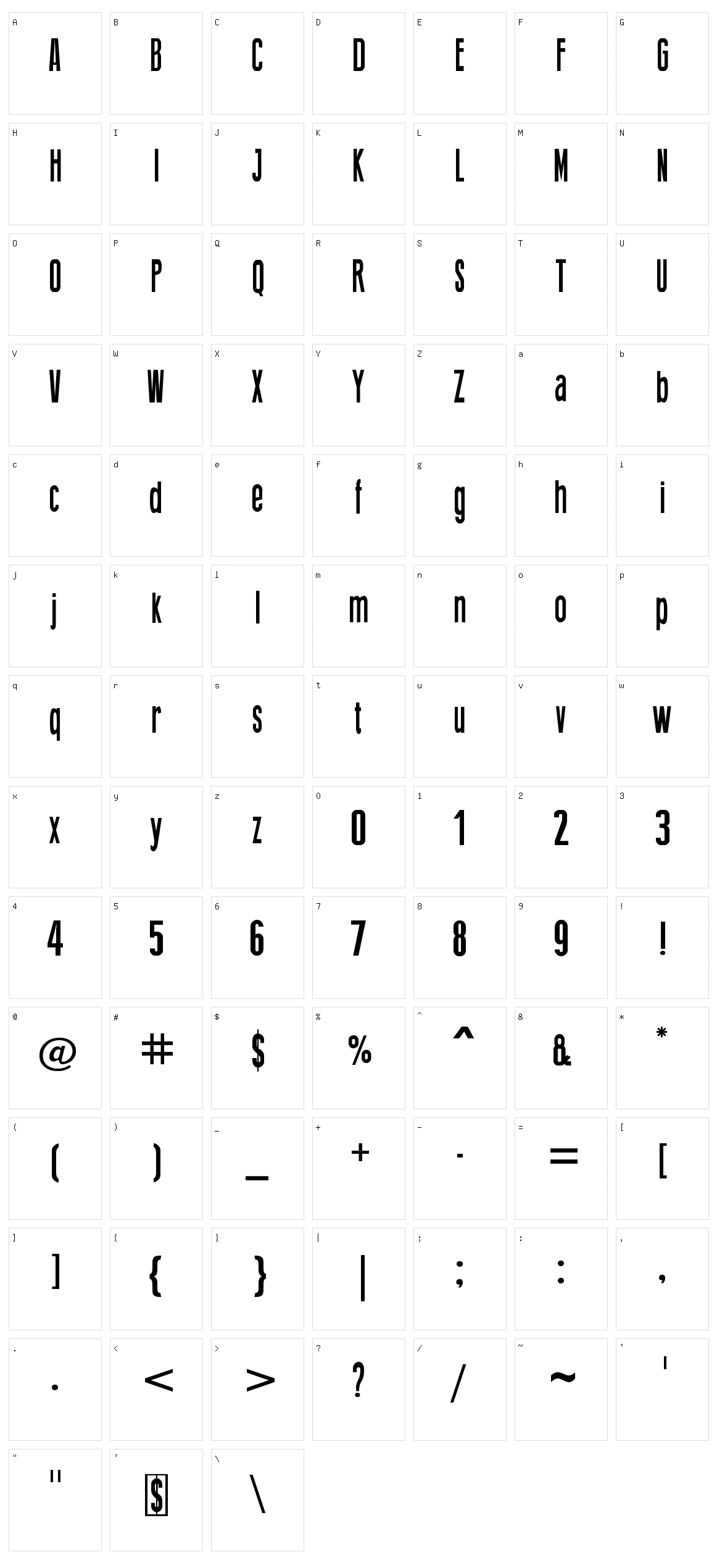 Thing Press Character Set