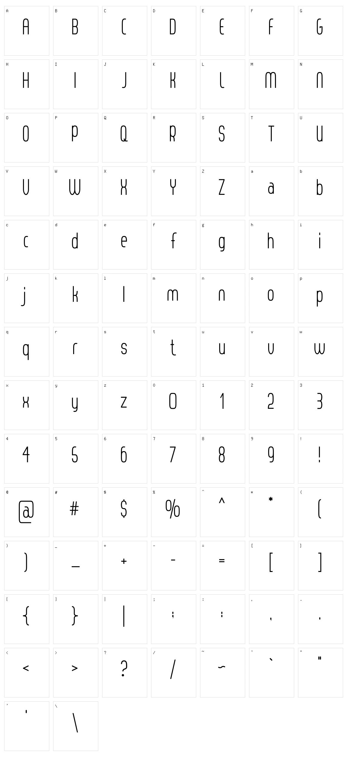 Thorup Sans Character Set