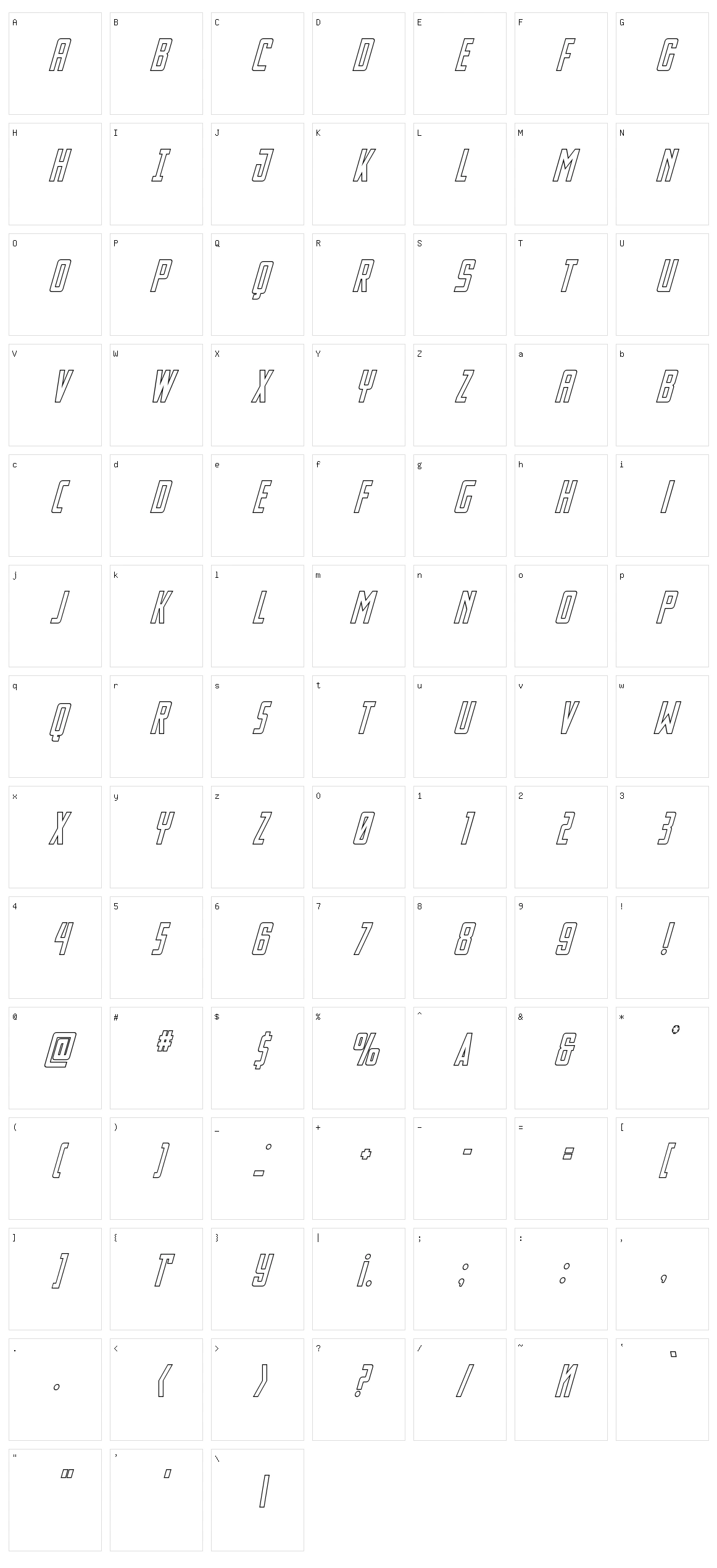 Thunder Nova Character Set