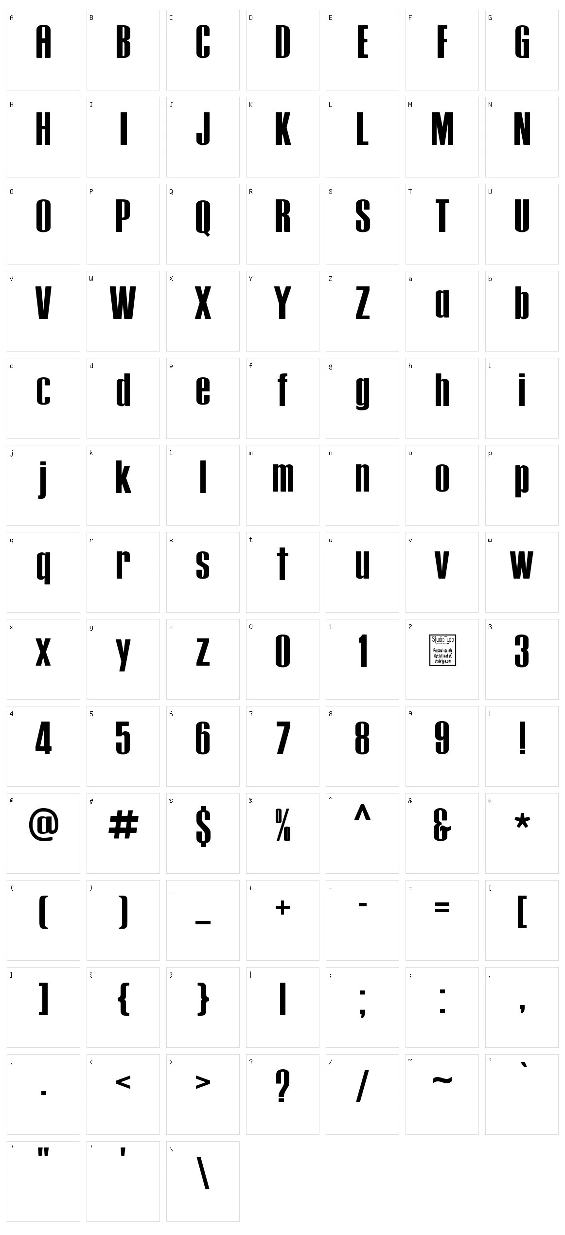 Tipo Press Character Set