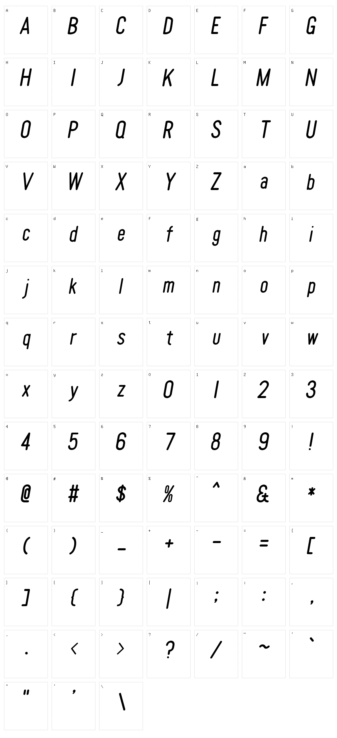 Tomato Round Condensed Character Set