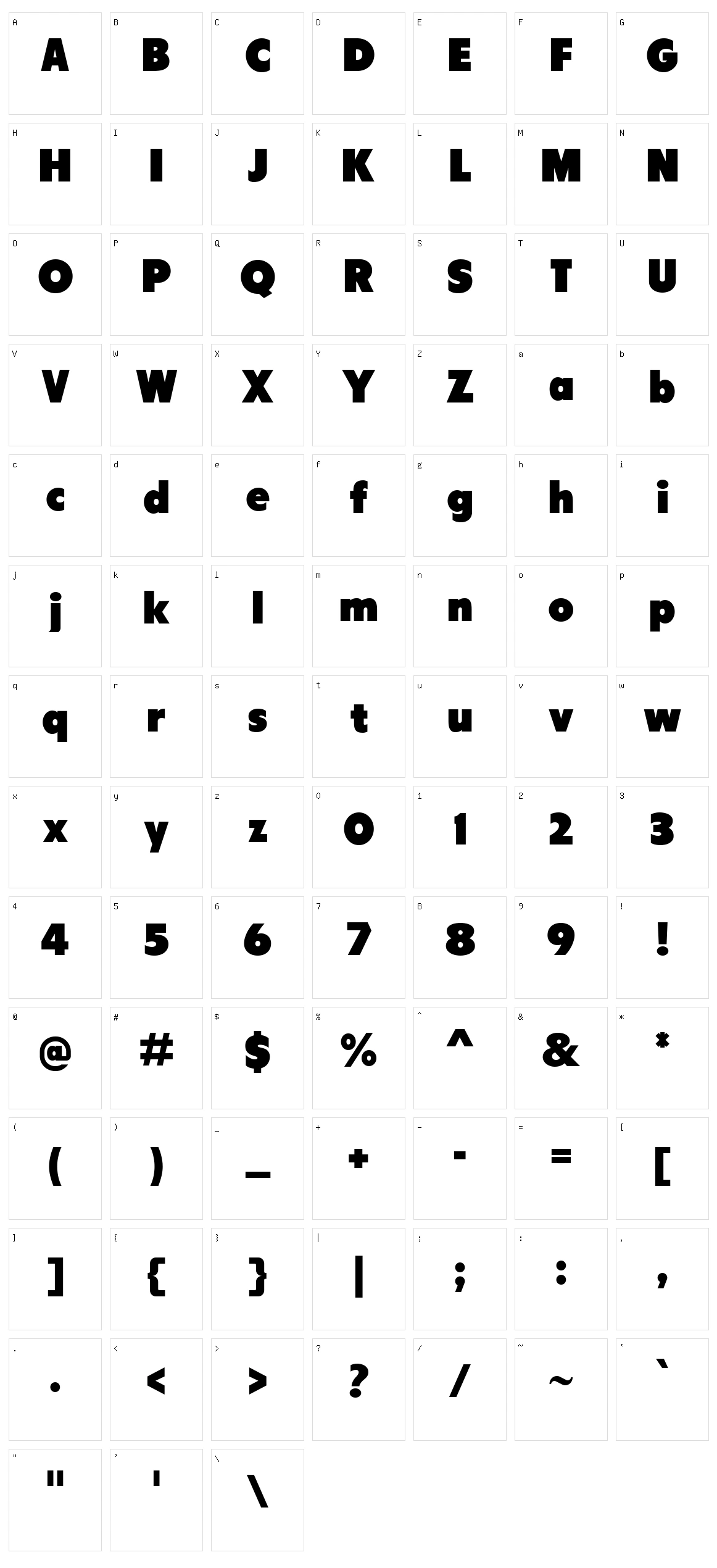 Tondu Character Set