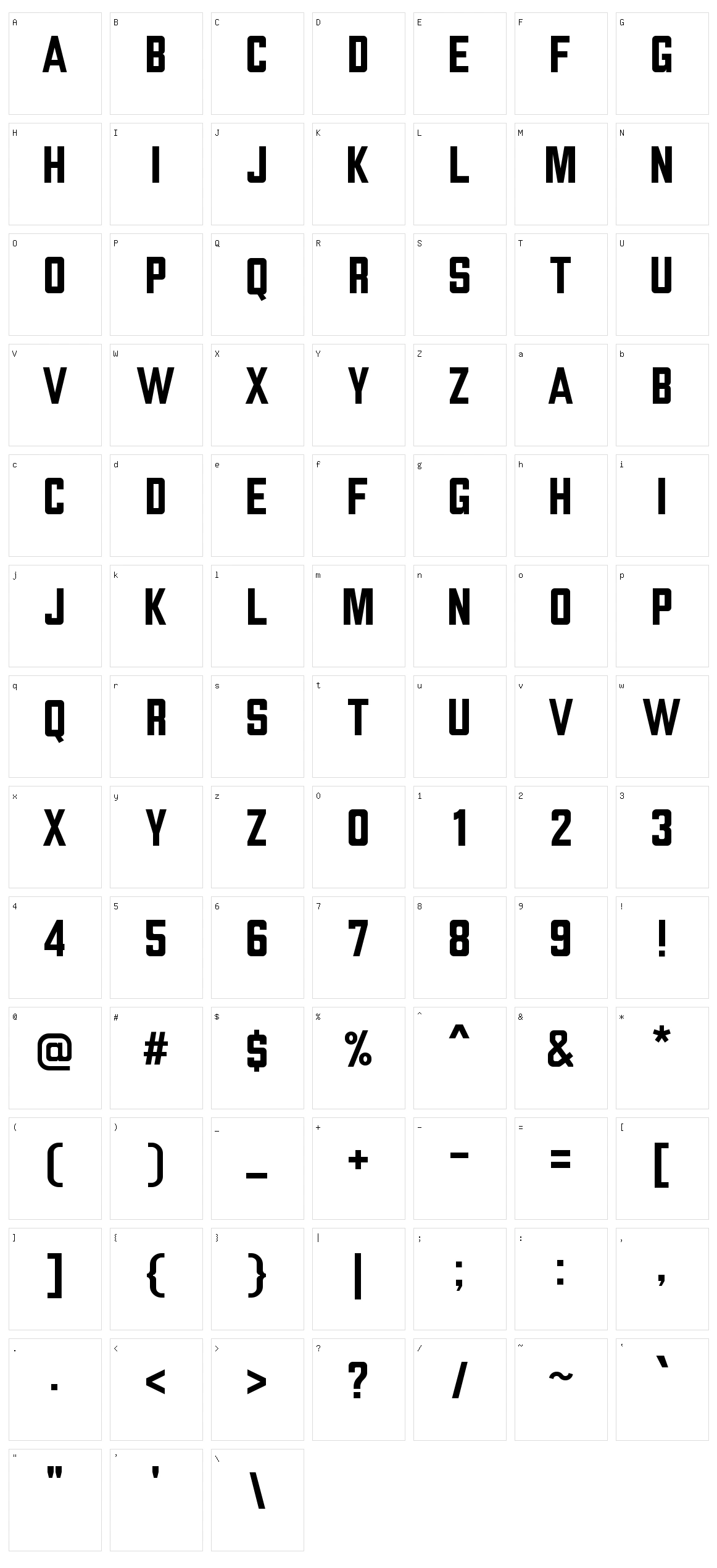 Topline Character Set