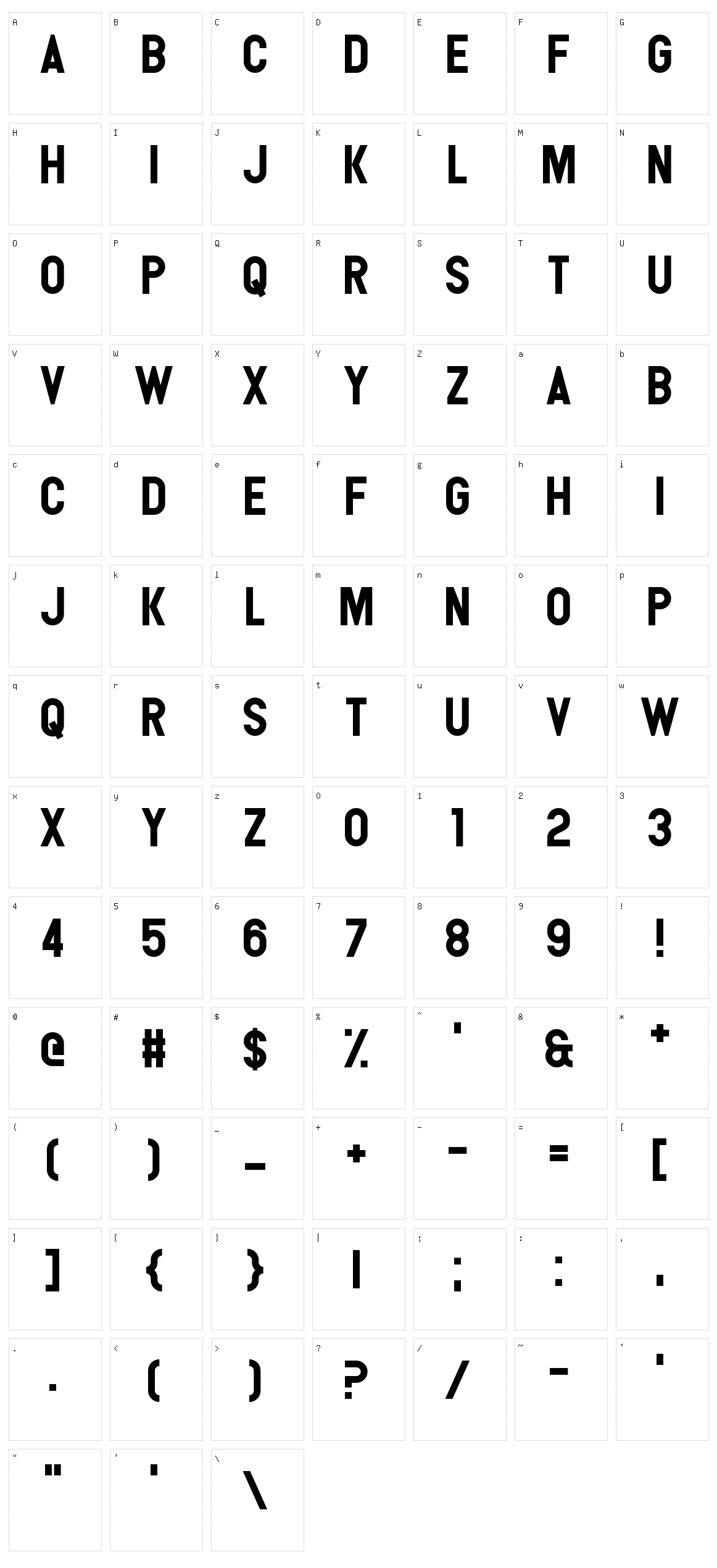 Torque Sense Character Set