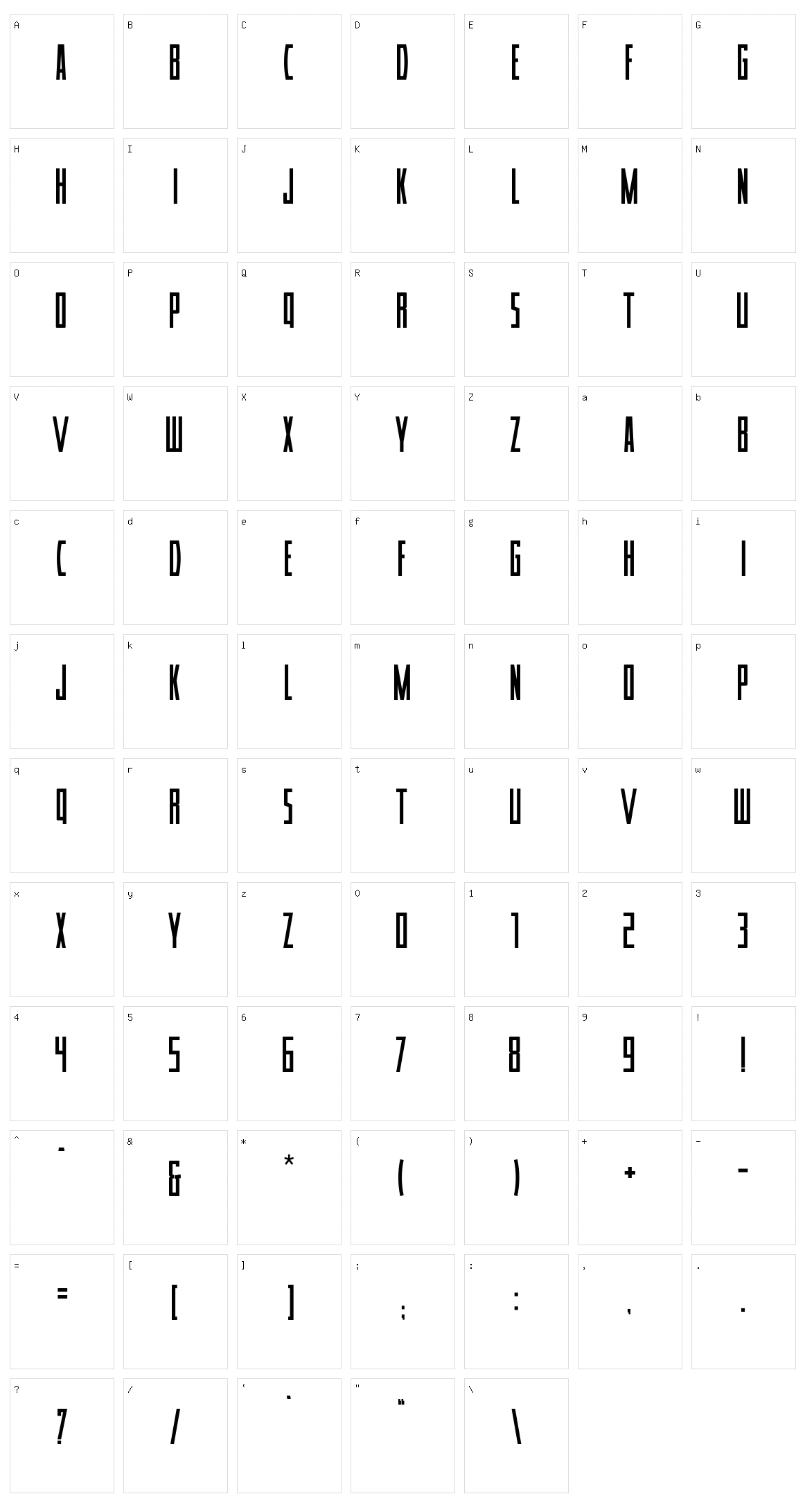Tower Character Set