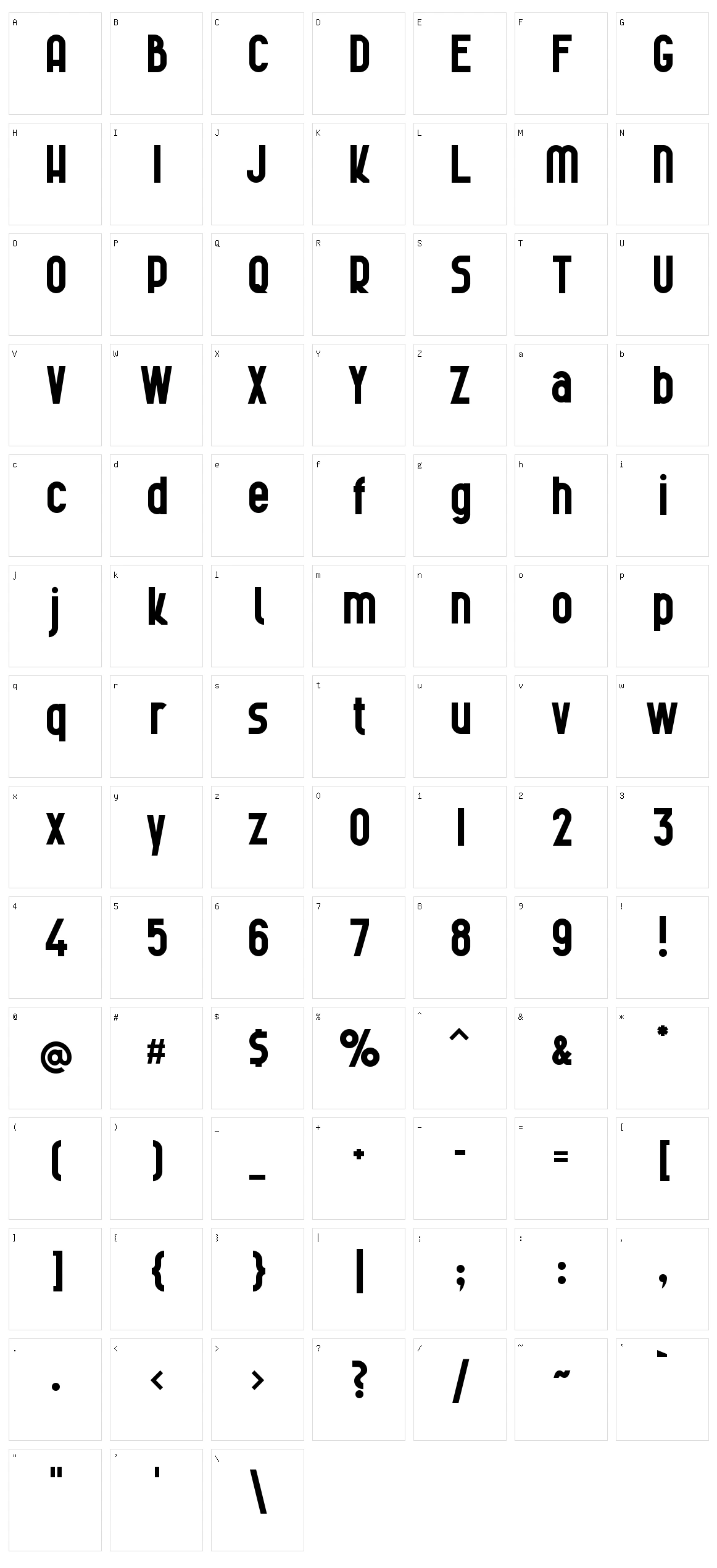 Transit CAT Character Set