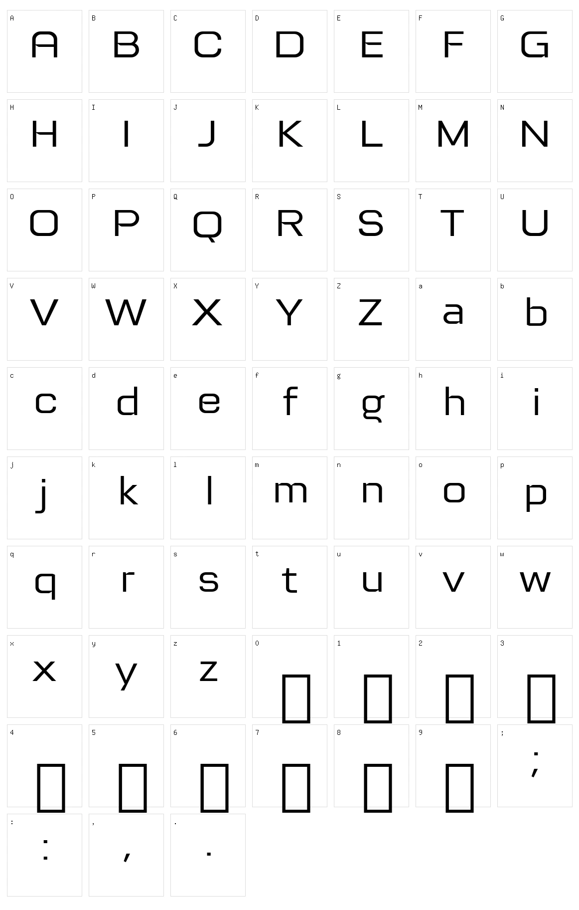 Tretton Character Set