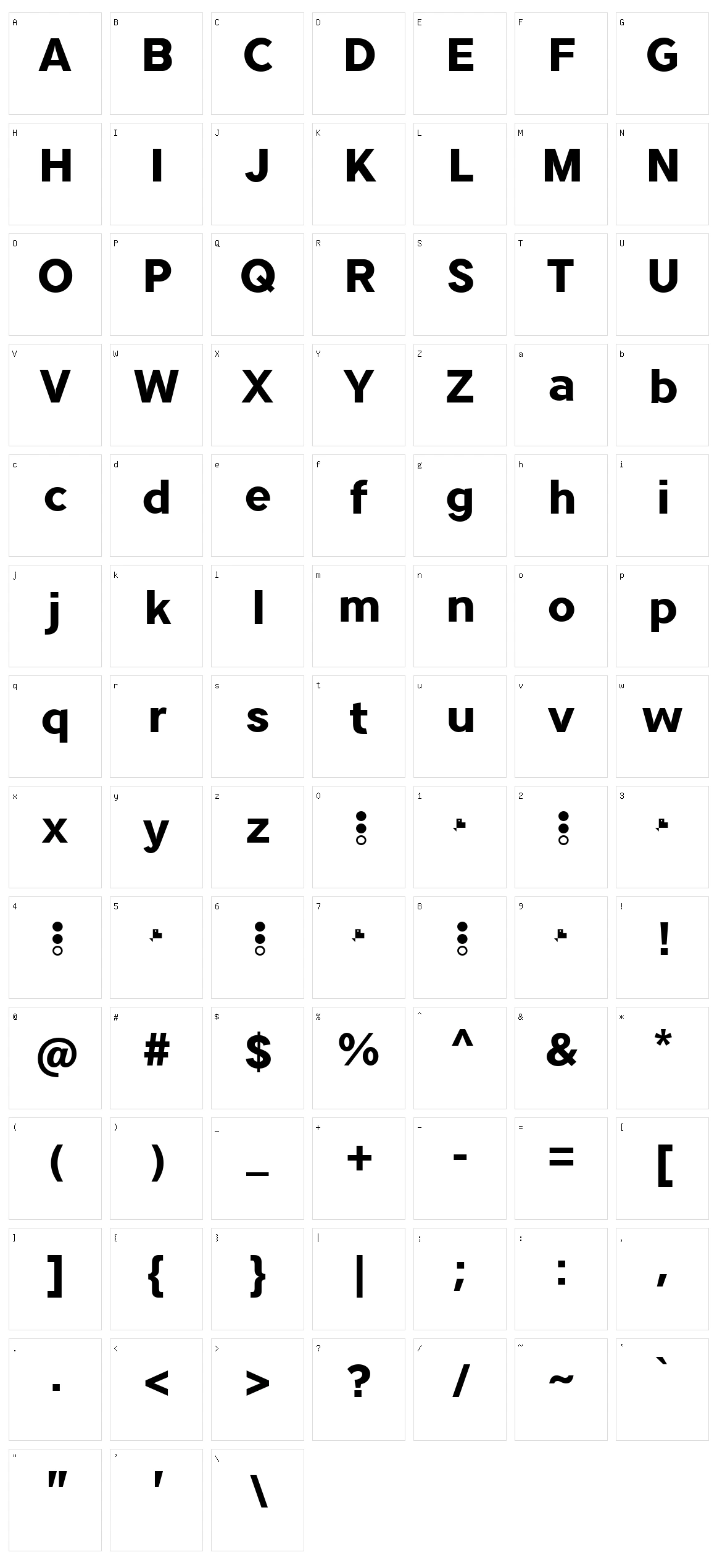 Tripleta Character Set