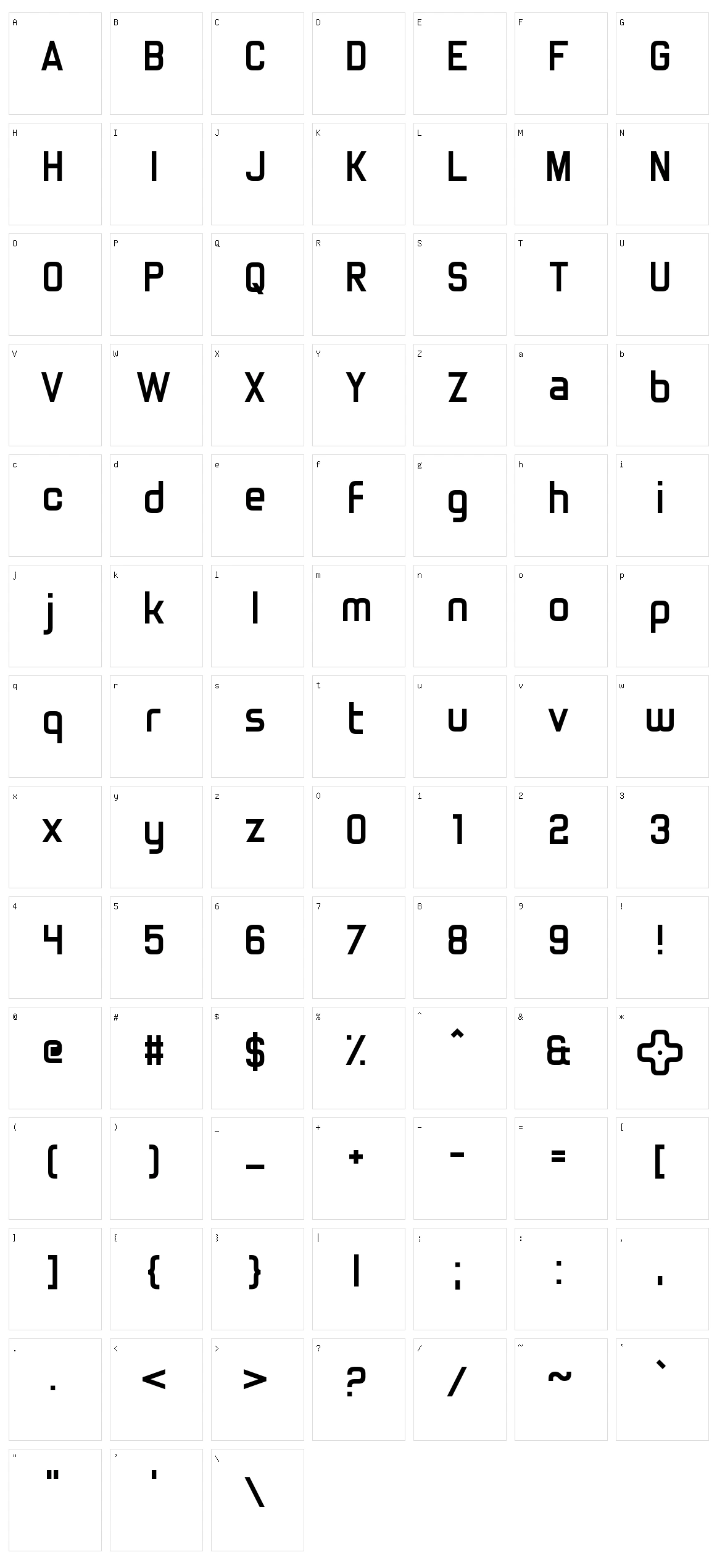 Truly Madly Dpad Character Set