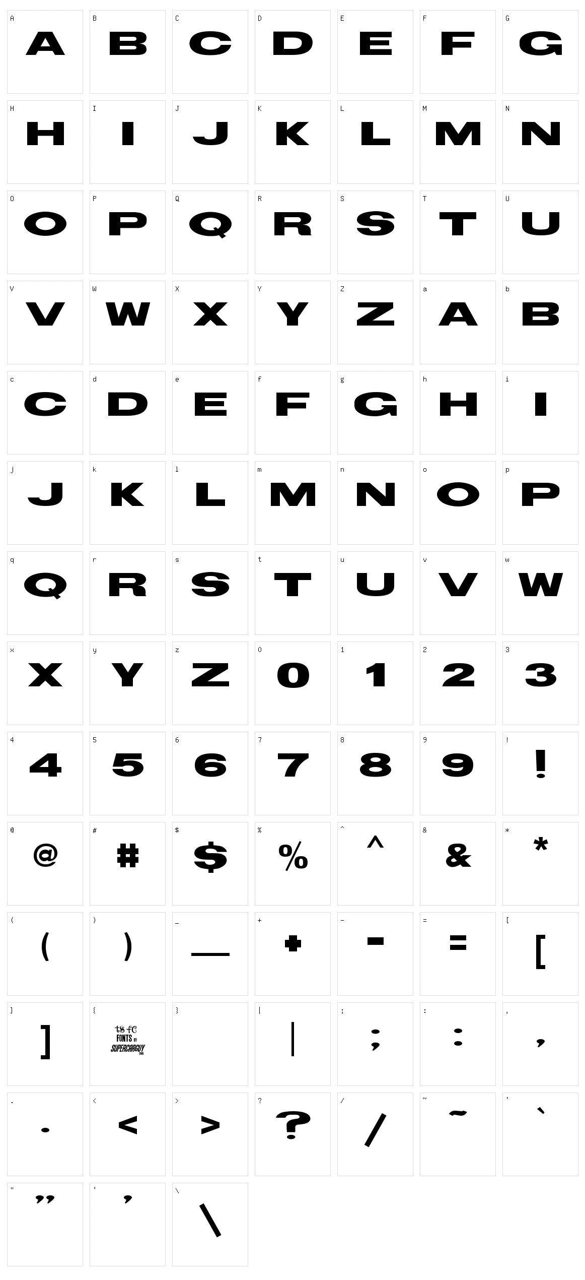 TS Block Character Set