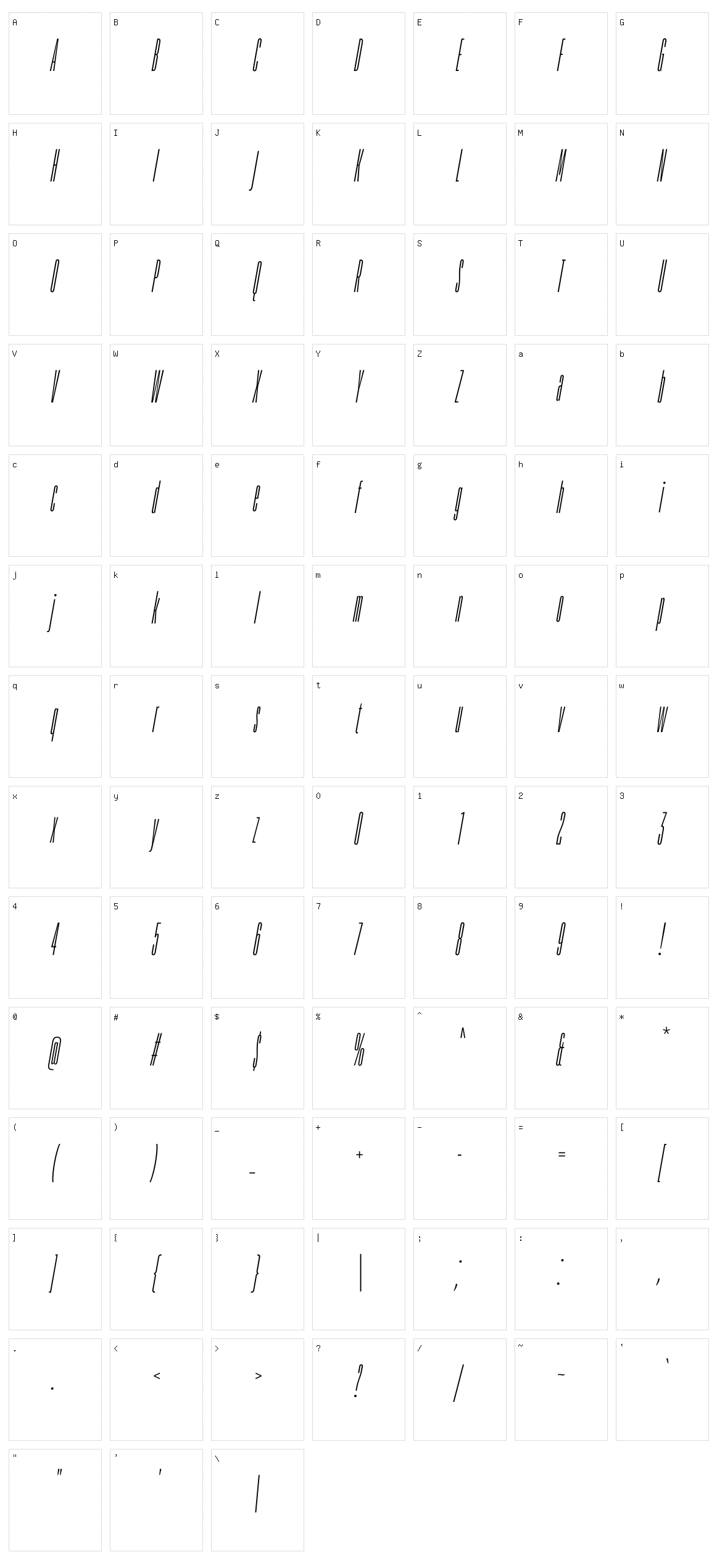 TT Bluescreens Character Set