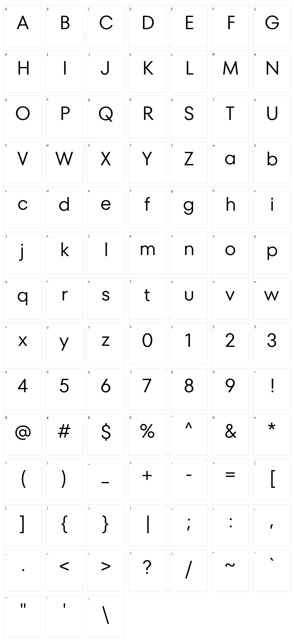 TT Fors Character Set