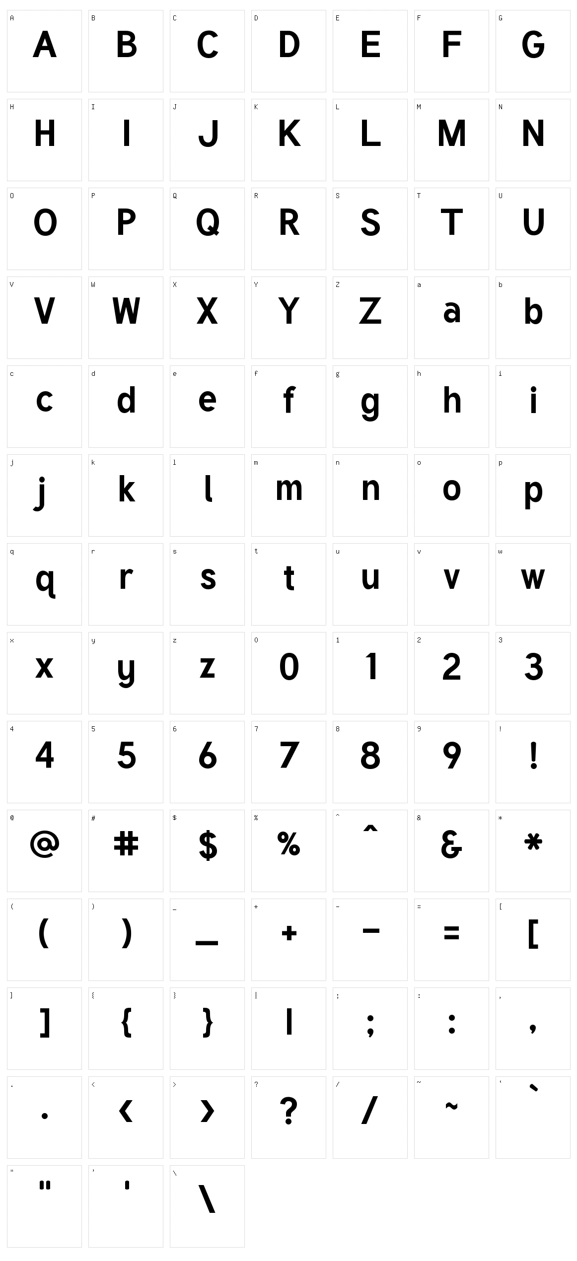 Tuffy Character Set