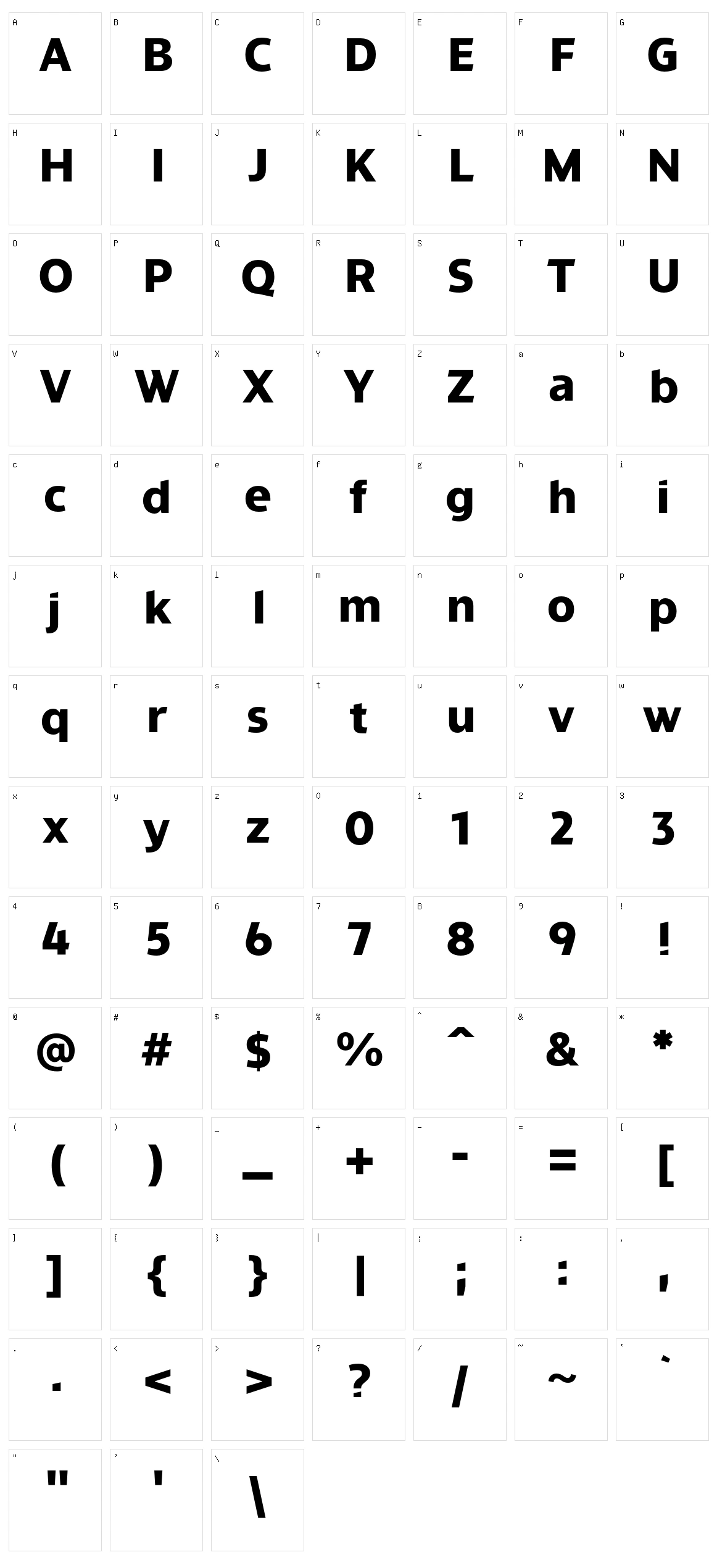 Turis Character Set